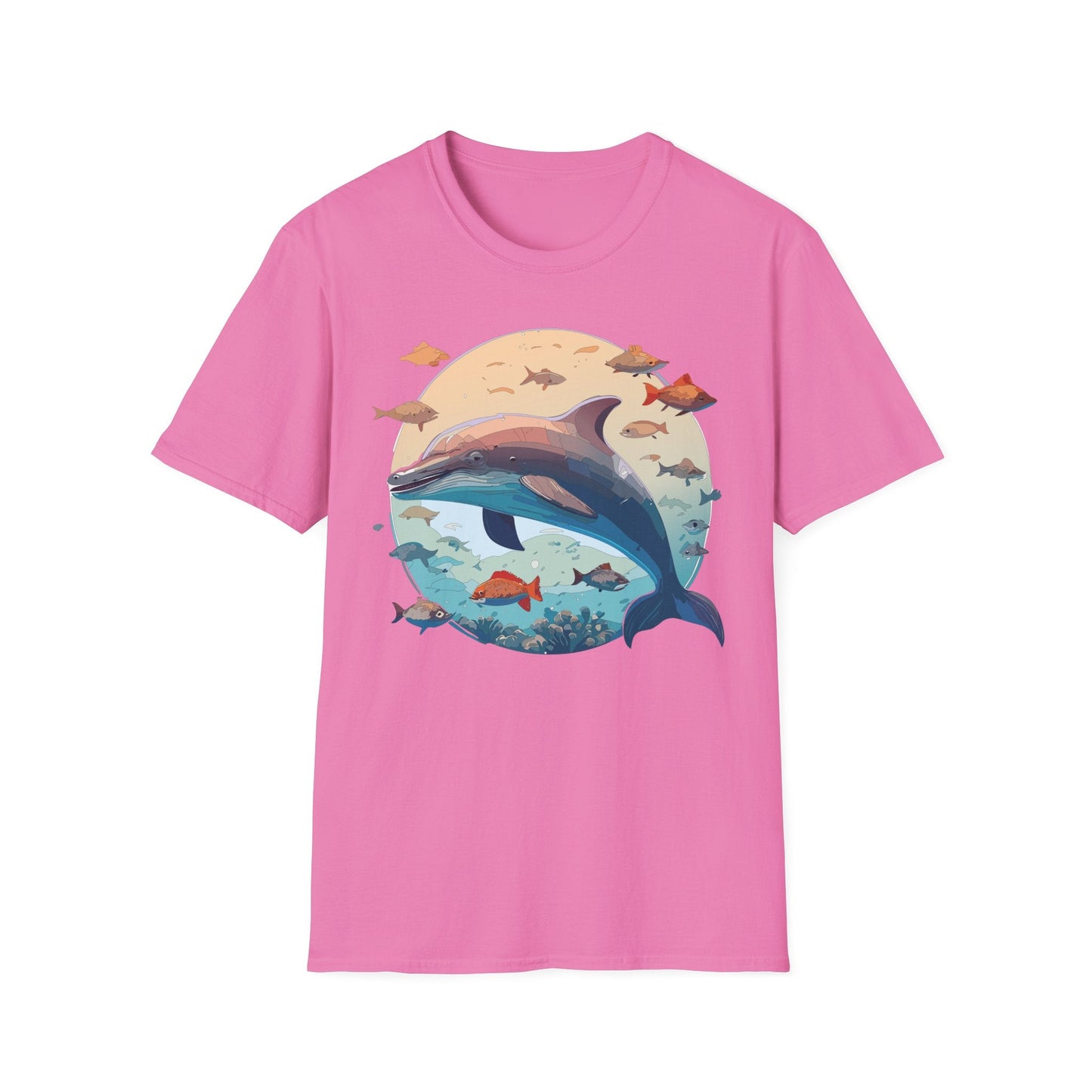 Dolphin Shirt Unisex Softstyle T Shirt 64000 100 Percent Ring Spun Cotton Tee For Everyday Comfort