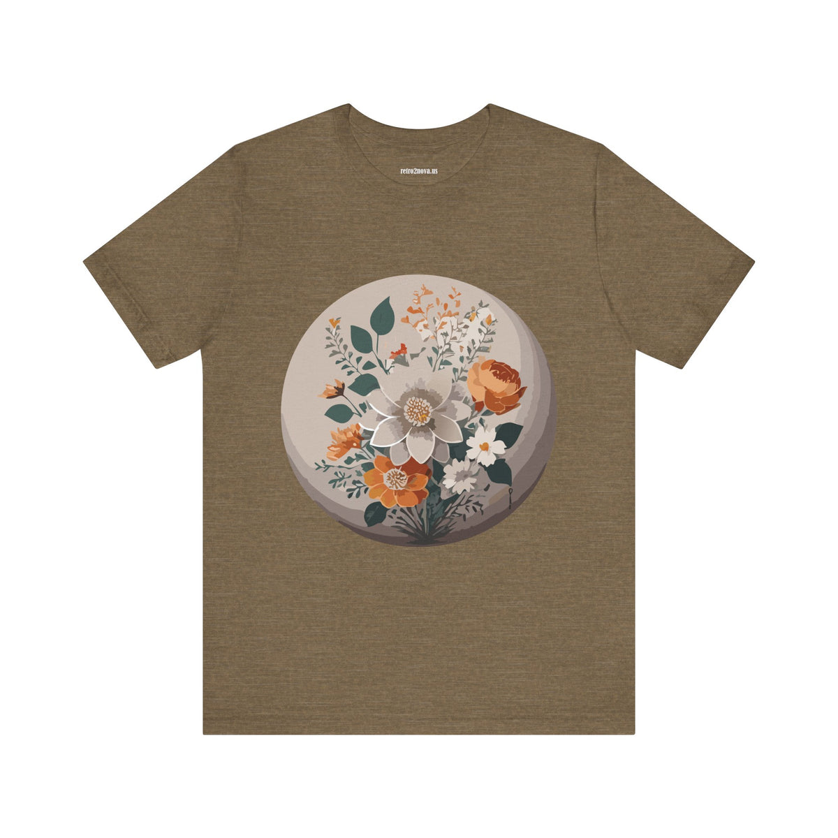 Floral Graphic Unisex Cotton Bella+Canvas Tee with Flowers Design ab11