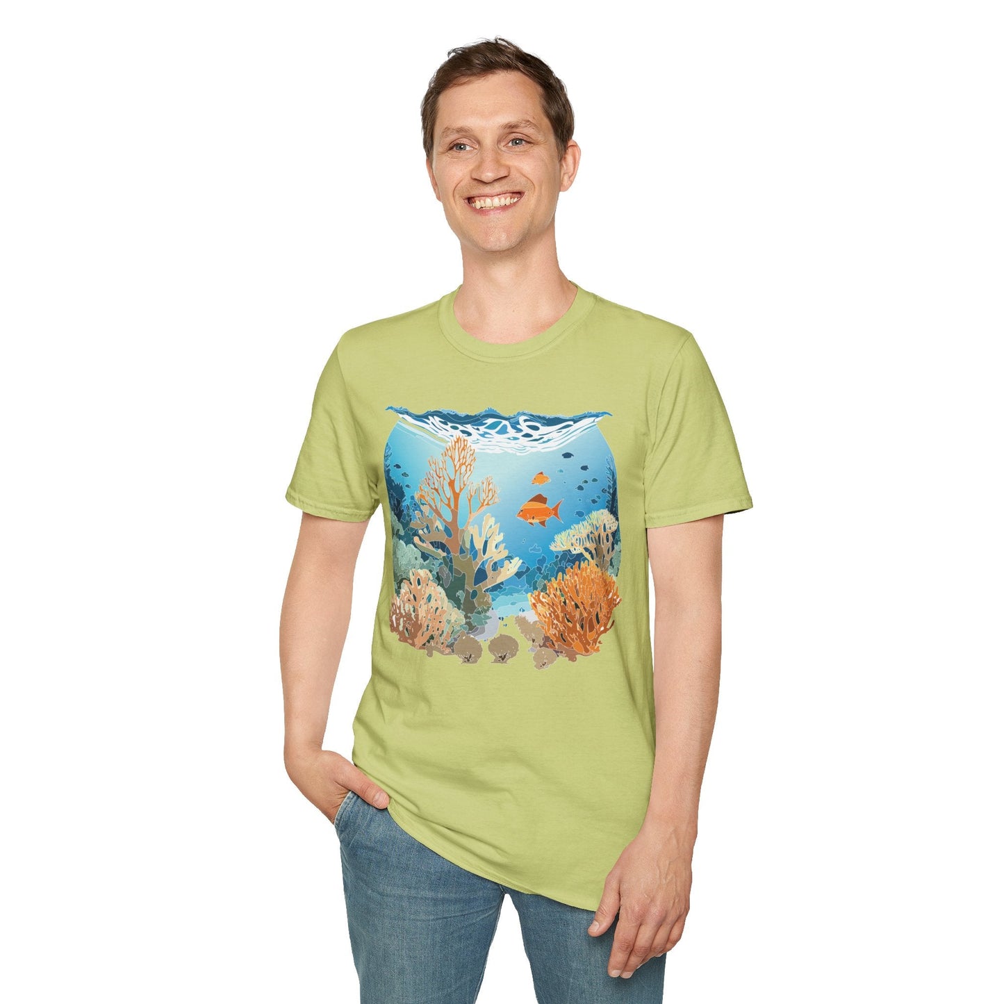 Ocean Tee Shirt Unisex Gildan Softstyle Cotton Tee Shirt 64000 Lightweight Breathable Comfort