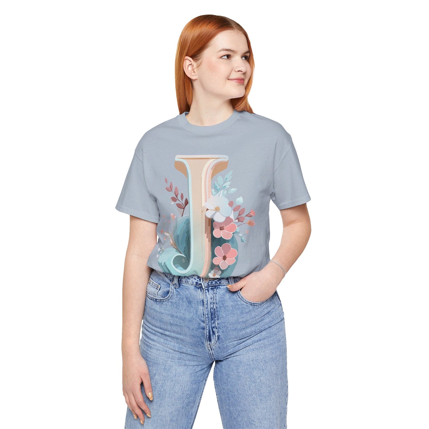 Letter J Shirt Graphic Tee For Unisex Style By Adelpha Vintage Inspired Art Tee Design