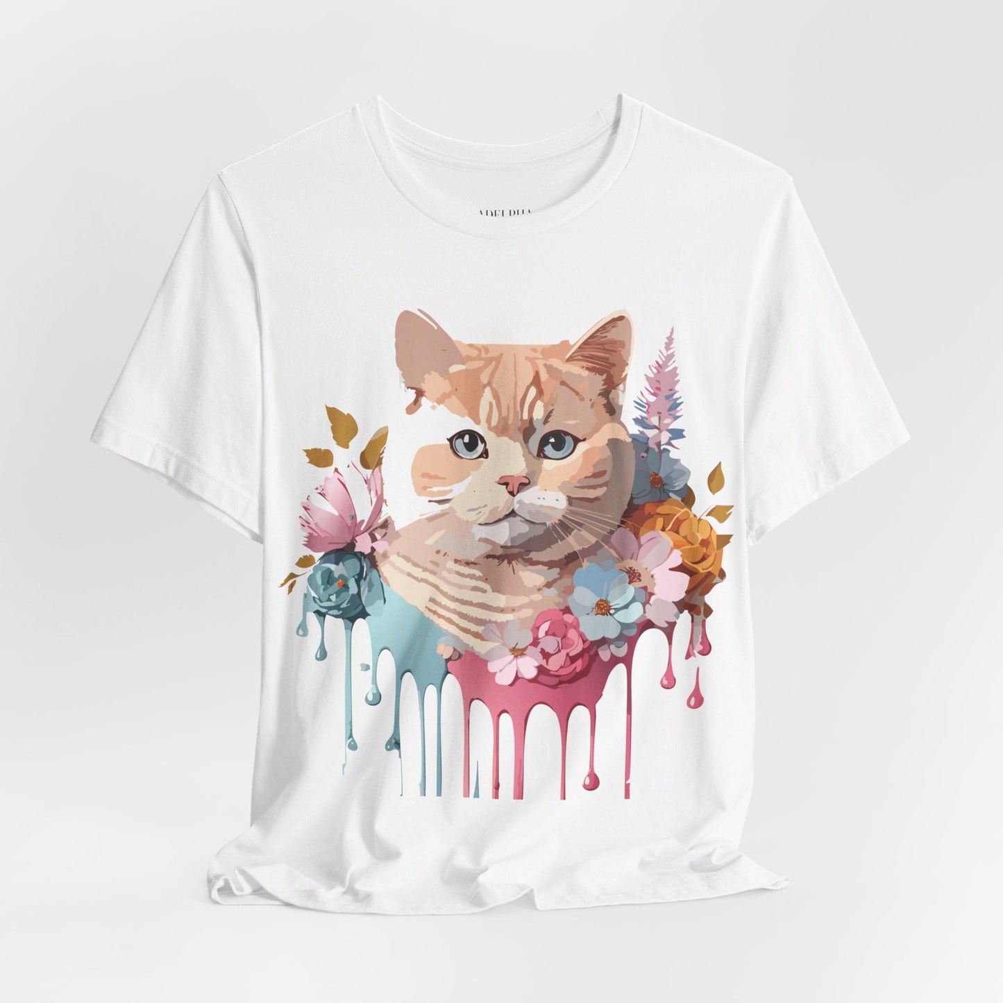 Cat Shirt Graphic Tee Unisex Vintage Inspired Adelpha Art Design