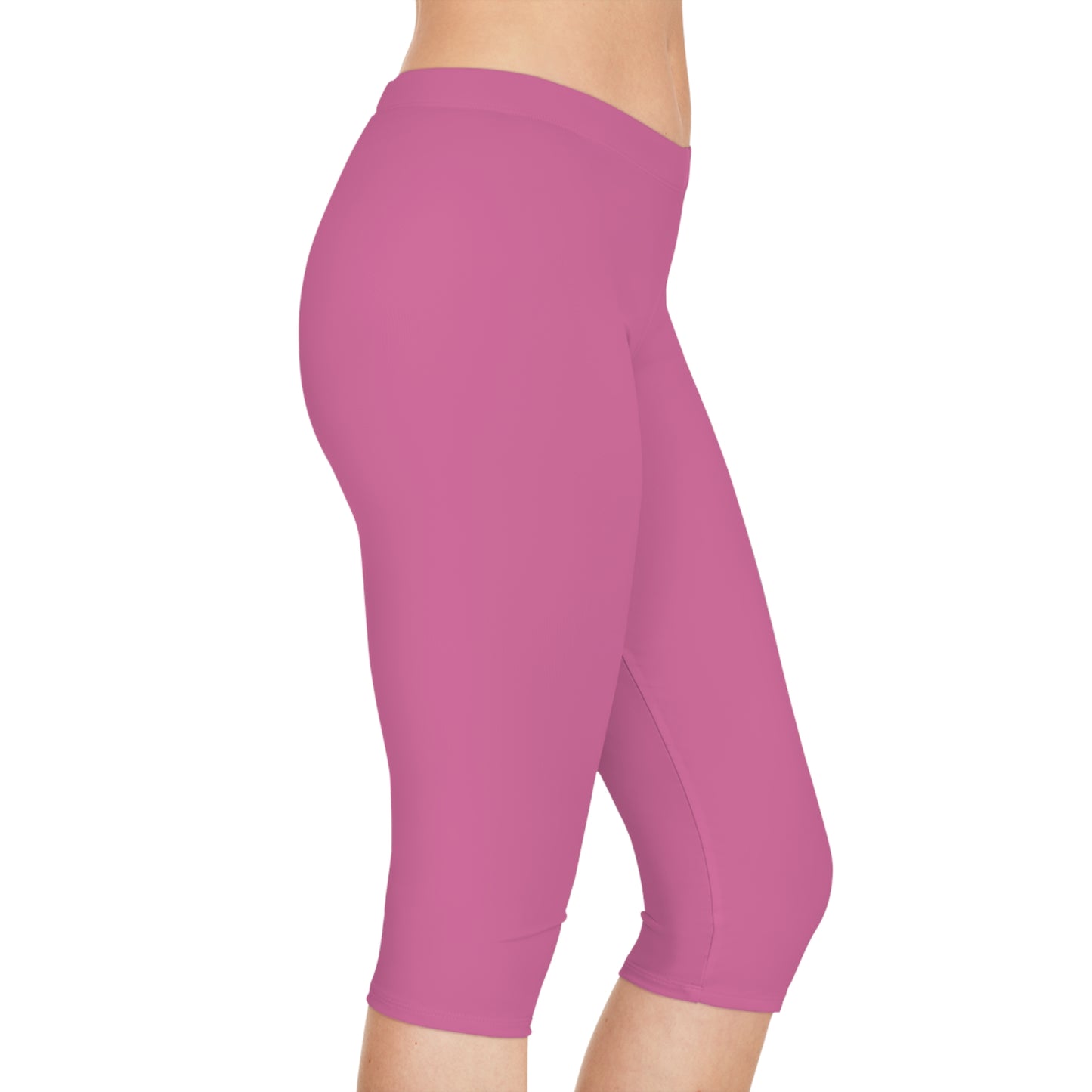 Pink Color Capri Leggings, Pink Capri Leggings 12