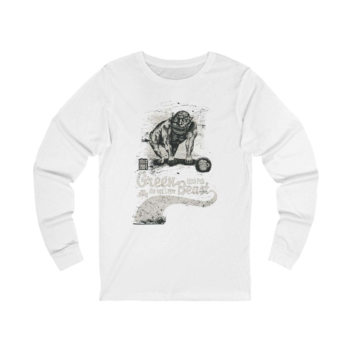 Creepy15 Unisex Green Beast Long Sleeve Tee, Green Beast Jersey Shirt, Pub Club T-Shirts with Long Sleeves, Pub Club Tees