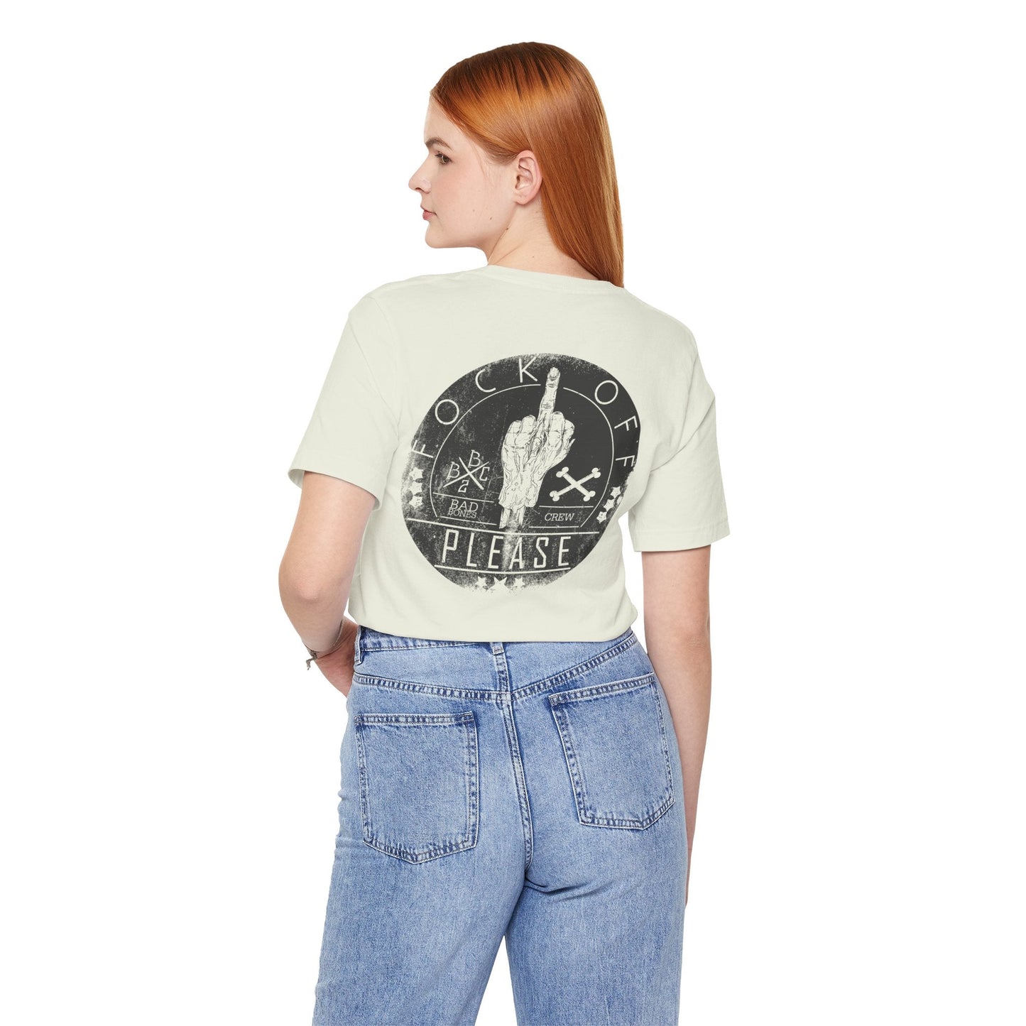 Middle Finger Skull Graphic Design Unisex Cotton T-Shirt A-11