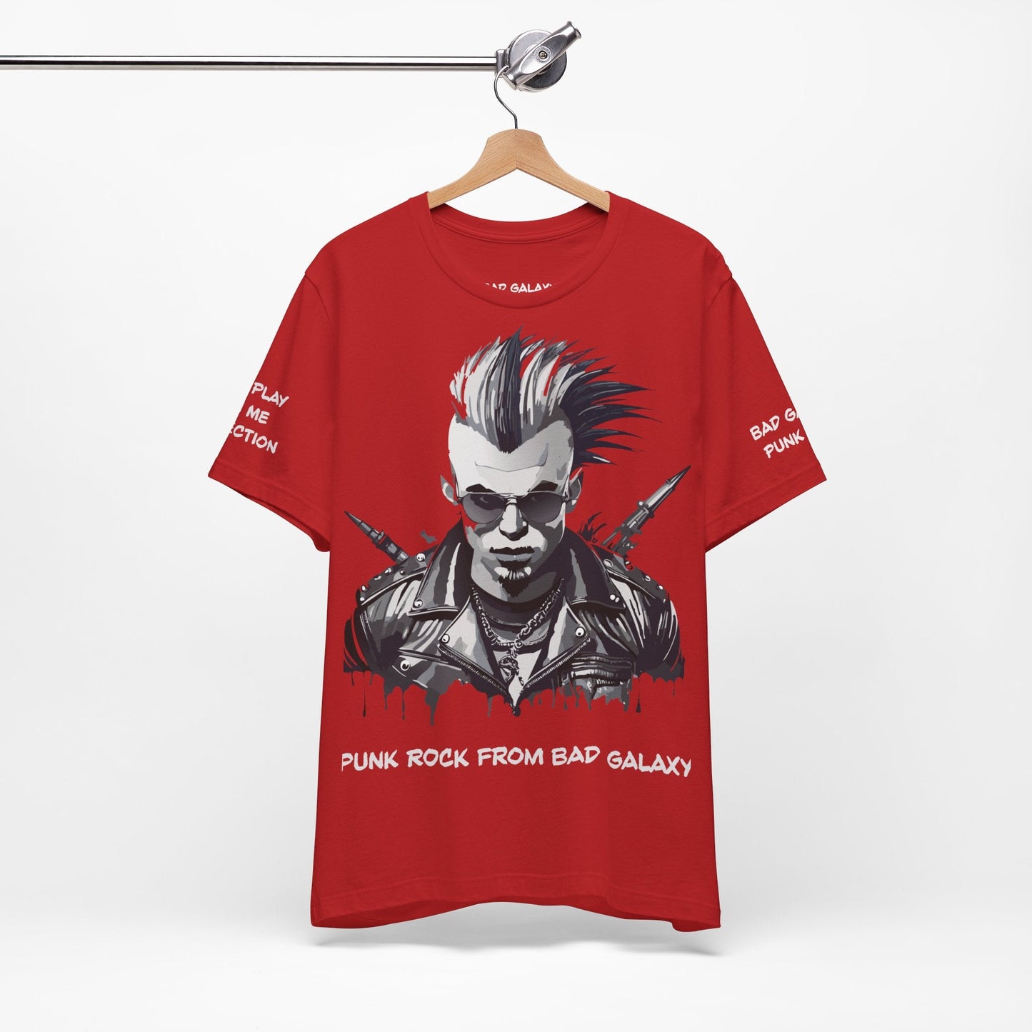 Punk Rock Tee Shirt 100 Percent Cotton Made To Order From Bad Galaxy Eco Friendly Inks USA