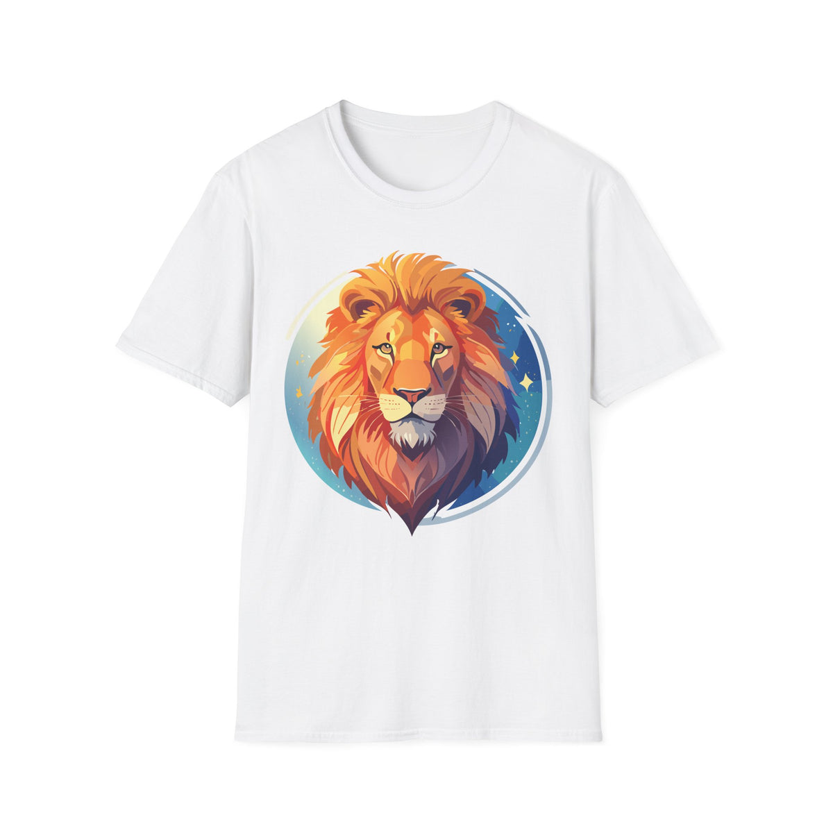 Regal Lion Portrait T-Shirt | Colorful Lion Face Illustration