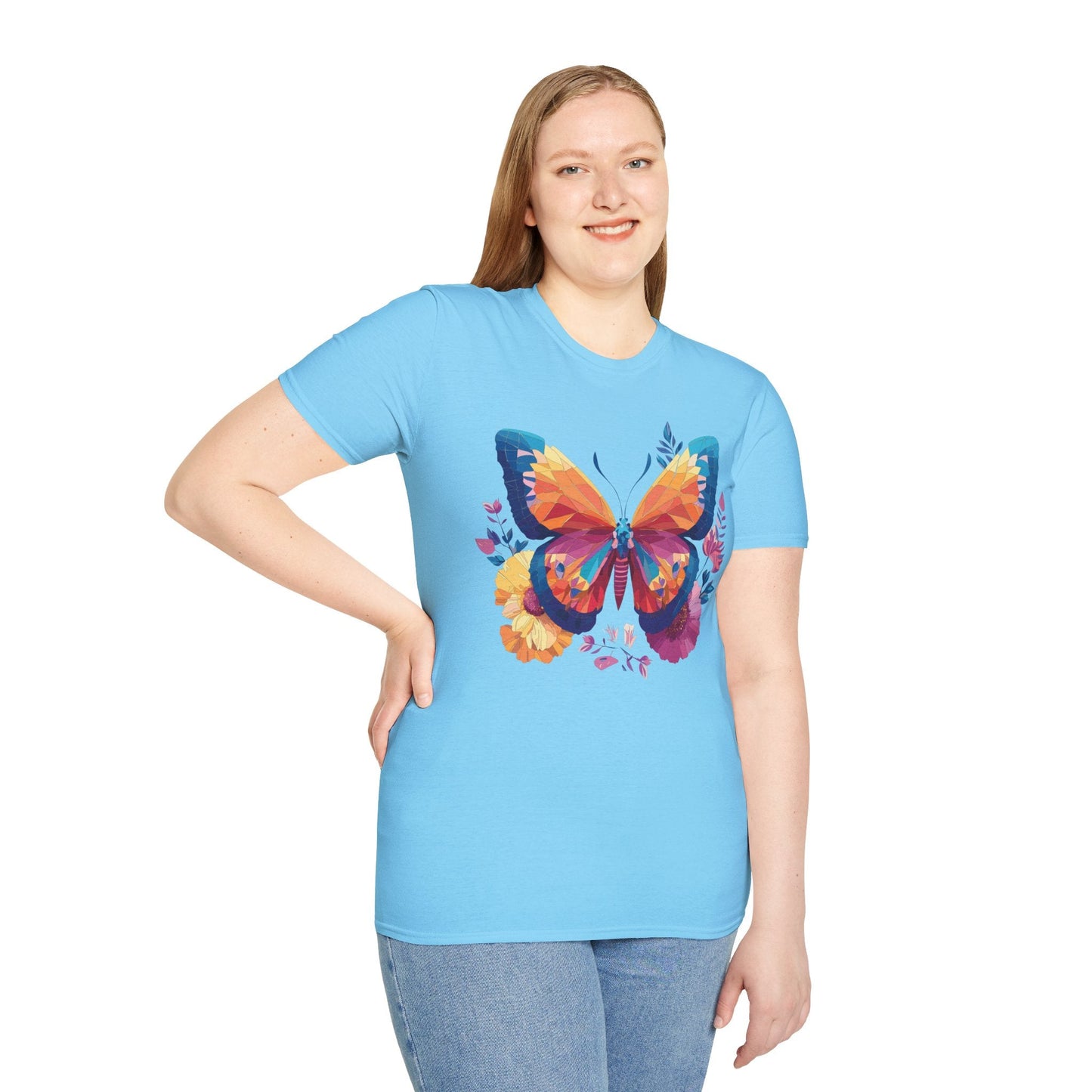 Butterfly Shirt Unisex Softstyle Short Sleeve Tee Monarch Butterfly 100 Percent Cotton