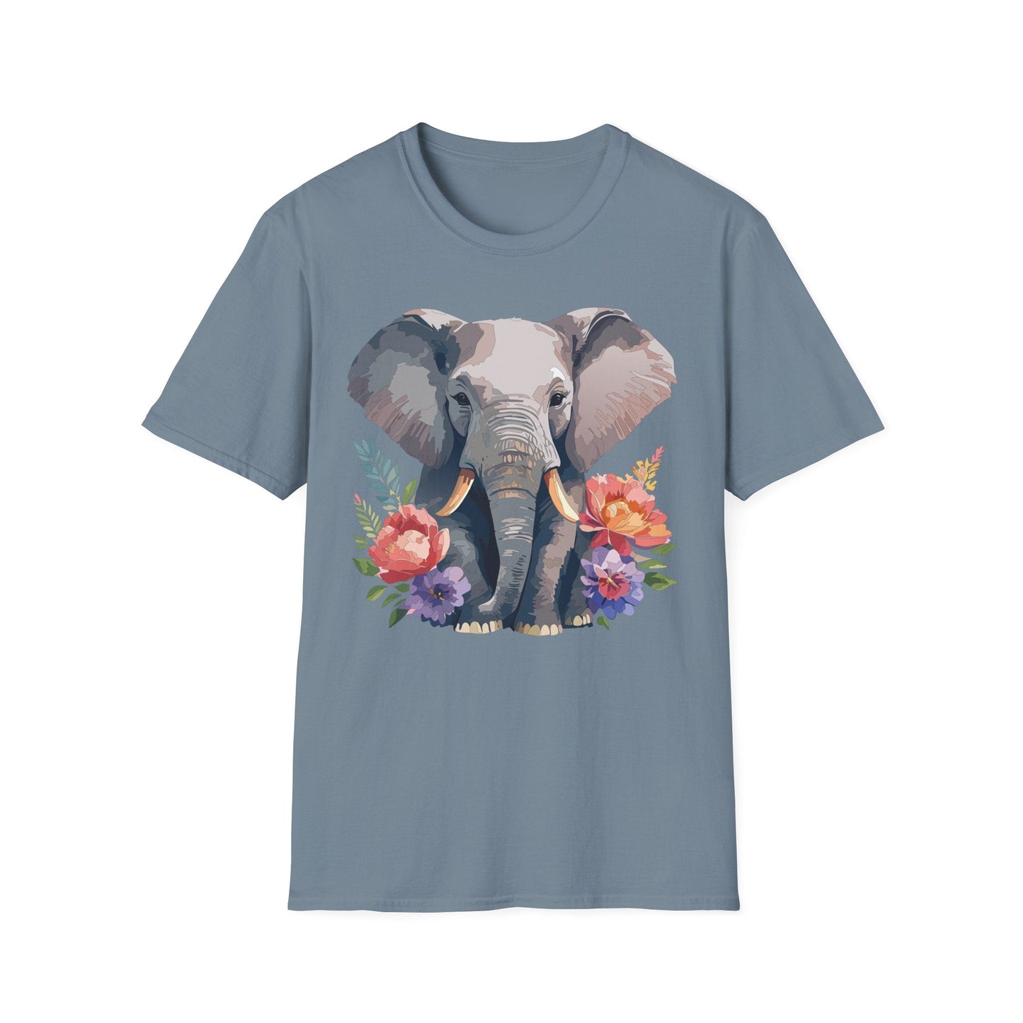 Elephant T Shirt Unisex Gildan Softstyle 64000 100 Percent Ring Spun Cotton Casual Tee