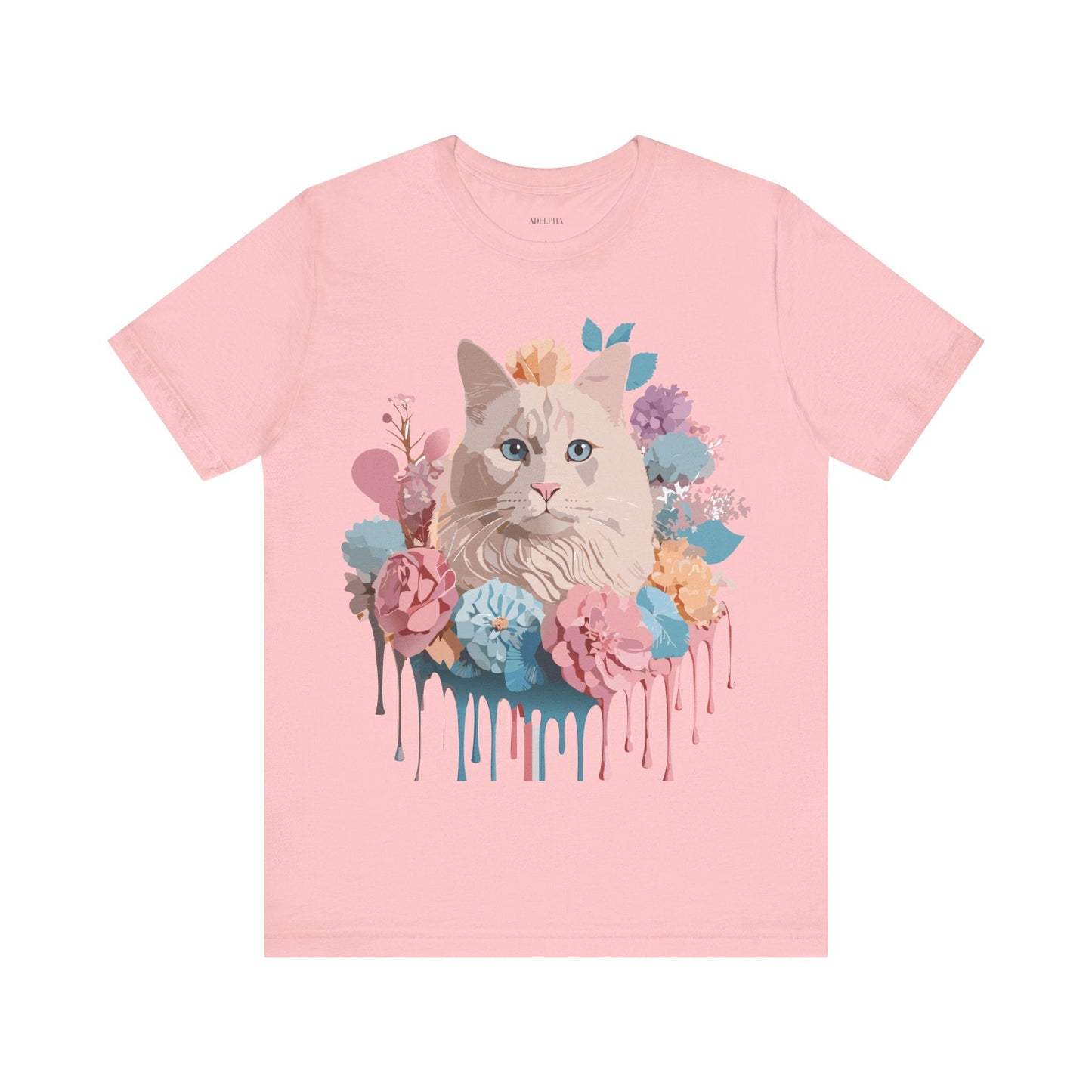 Cat Graphic Tee Unisex Short Sleeve Shirt With Vintage Art Adelpha