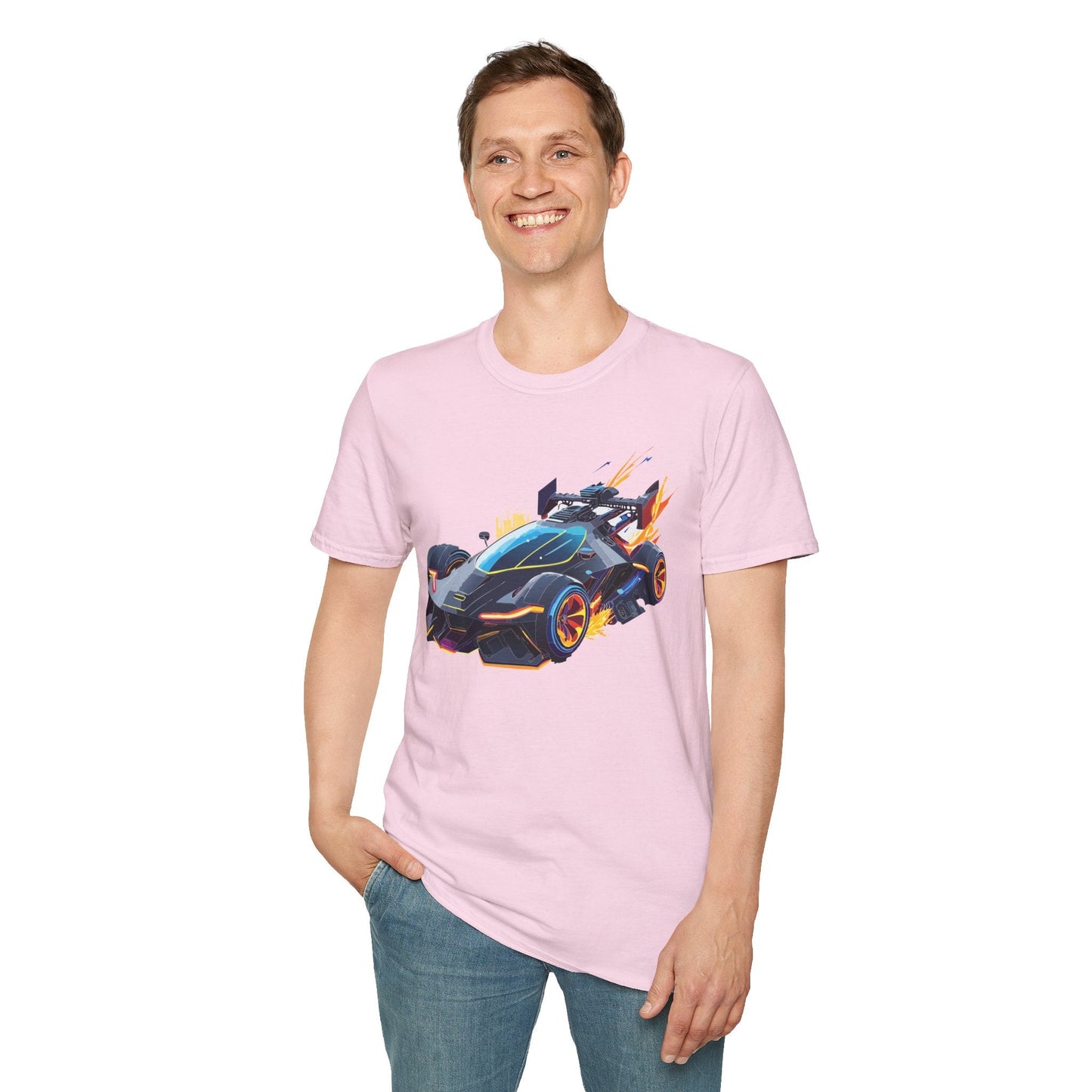 Car Graphic Unisex Cotto Softstyle Art Design with Hot Wheels Artwork Tee 2