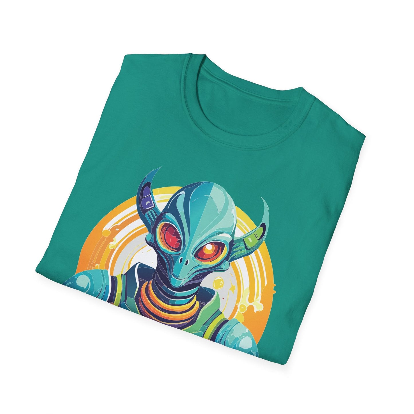 Alien T Shirt Cosmos Design Unisex Softstyle Cotton Tee With Aliens Art Graphic Print
