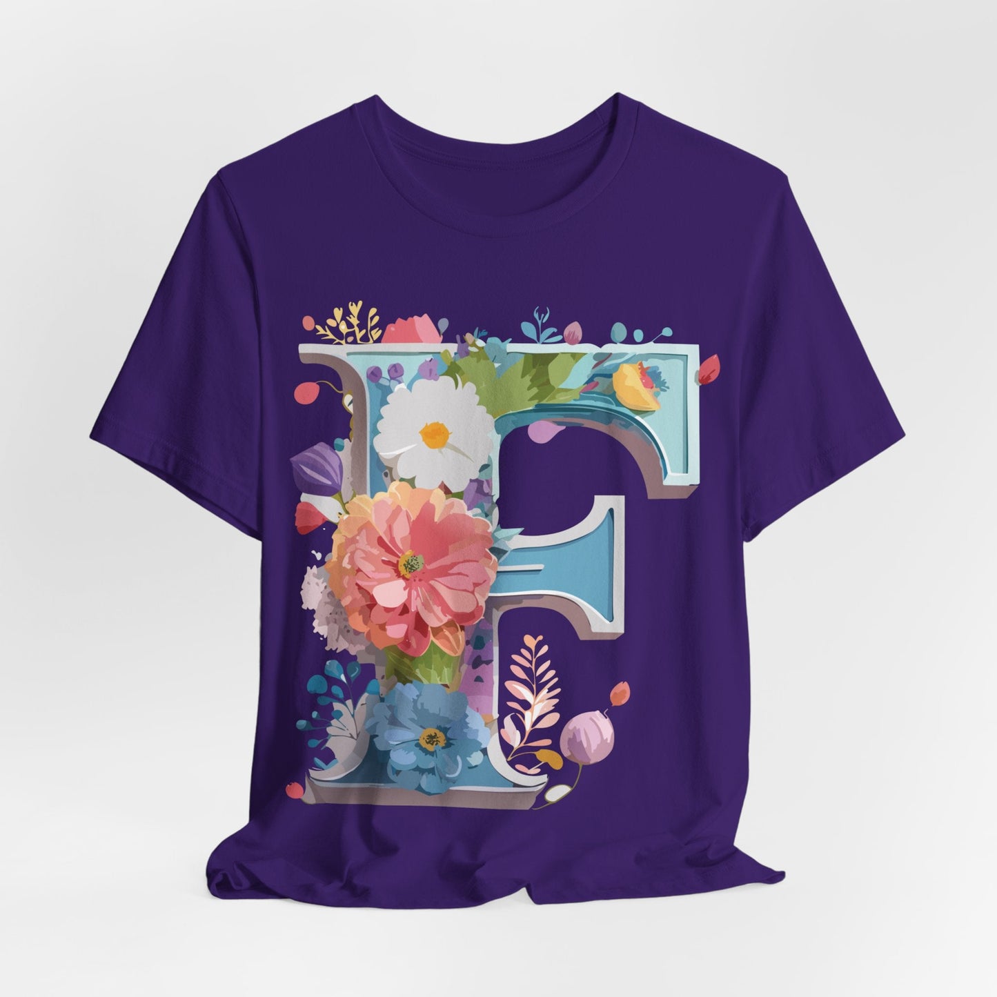 Letter F Shirt Graphic Tee Unisex Adelpha Vintage Inspired Art Design Short Sleeve