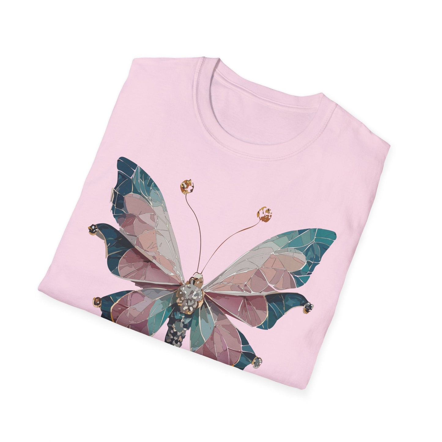 Butterfly Shirt Unisex T Shirt Monarch Print Gildan Softstyle 64000 100 Percent Ring Spun Cotton