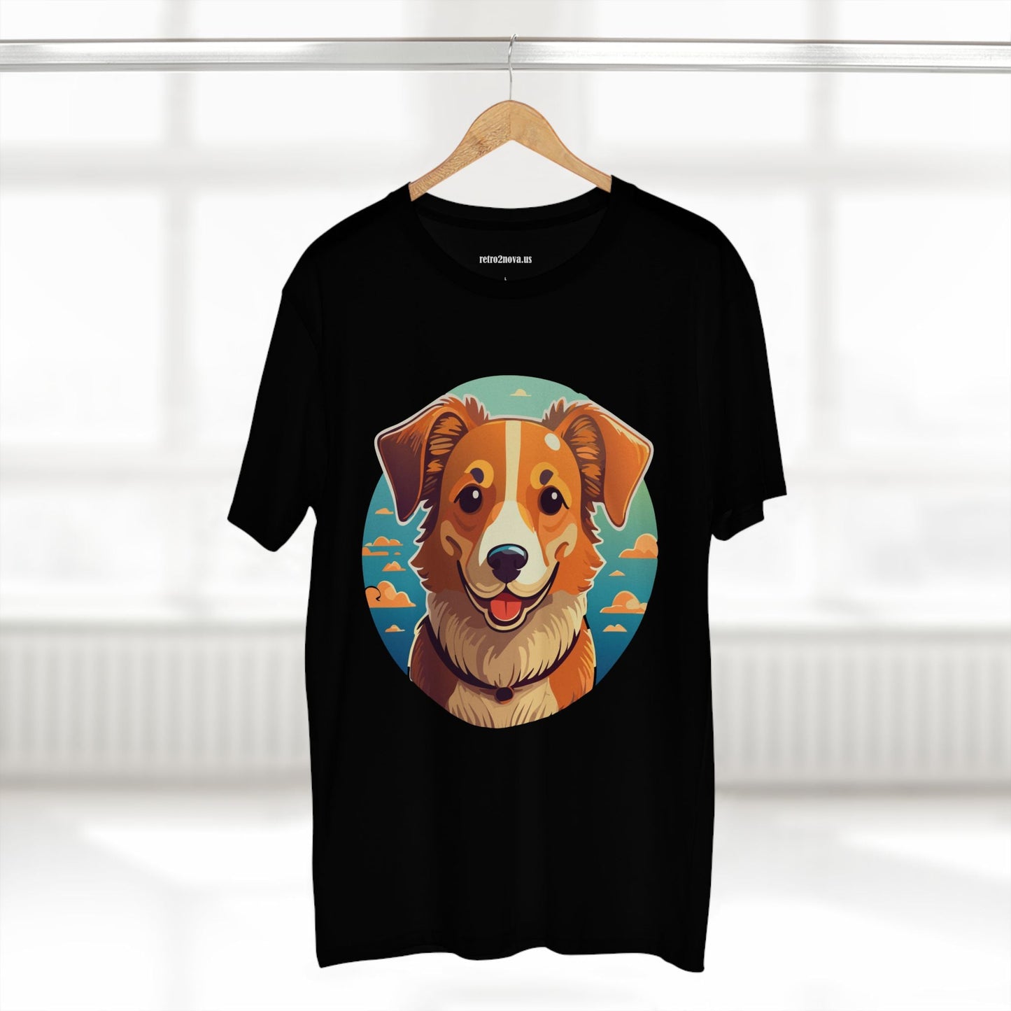 Unisex Animals Dog Shirt With Original Art Design Premium Cotton Tee By Retro2Nova Art Collection Soft Breathable Comfort