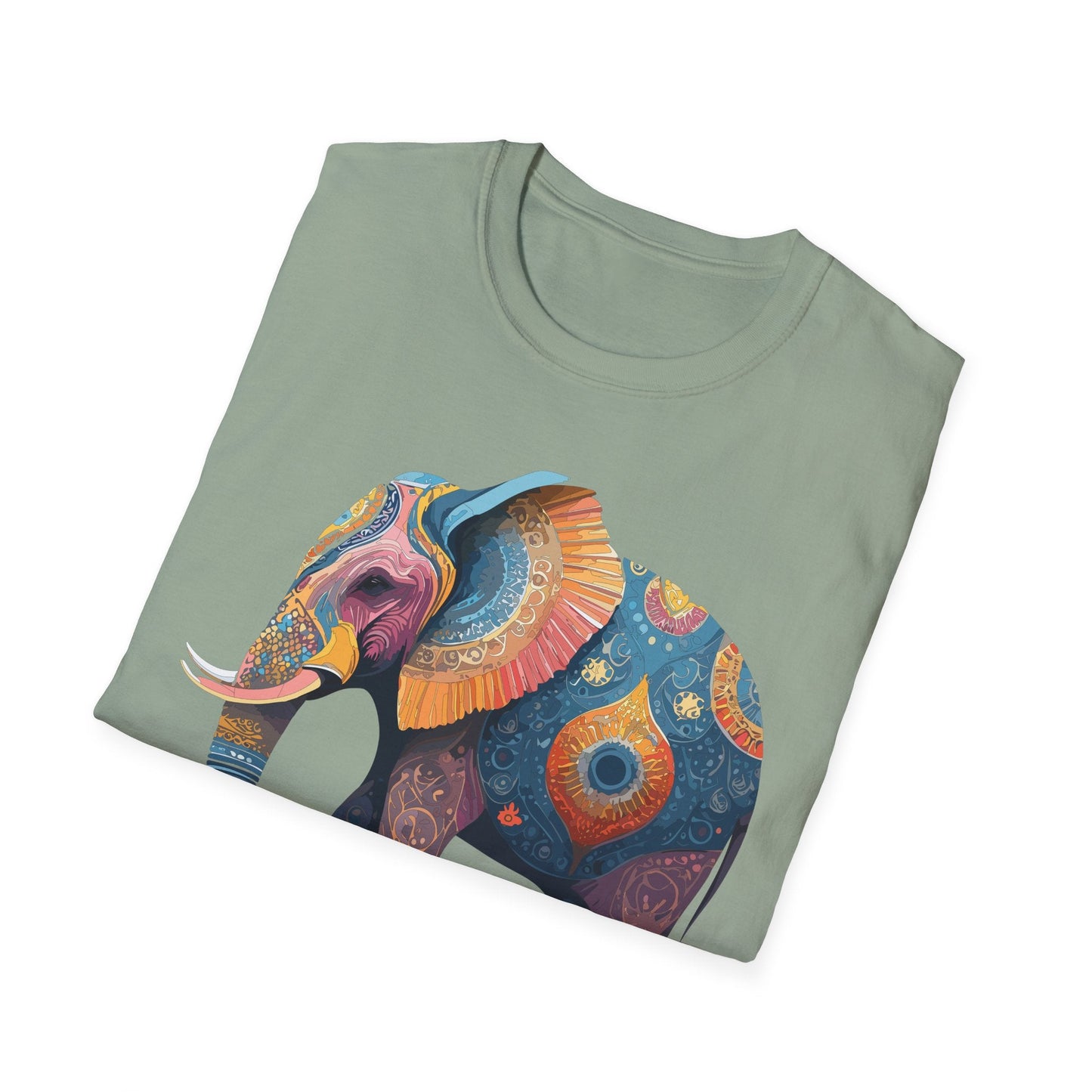 Elephant T Shirt Unisex Gildan Softstyle 64000 Tee With Animal Elephant Graphic Artwork