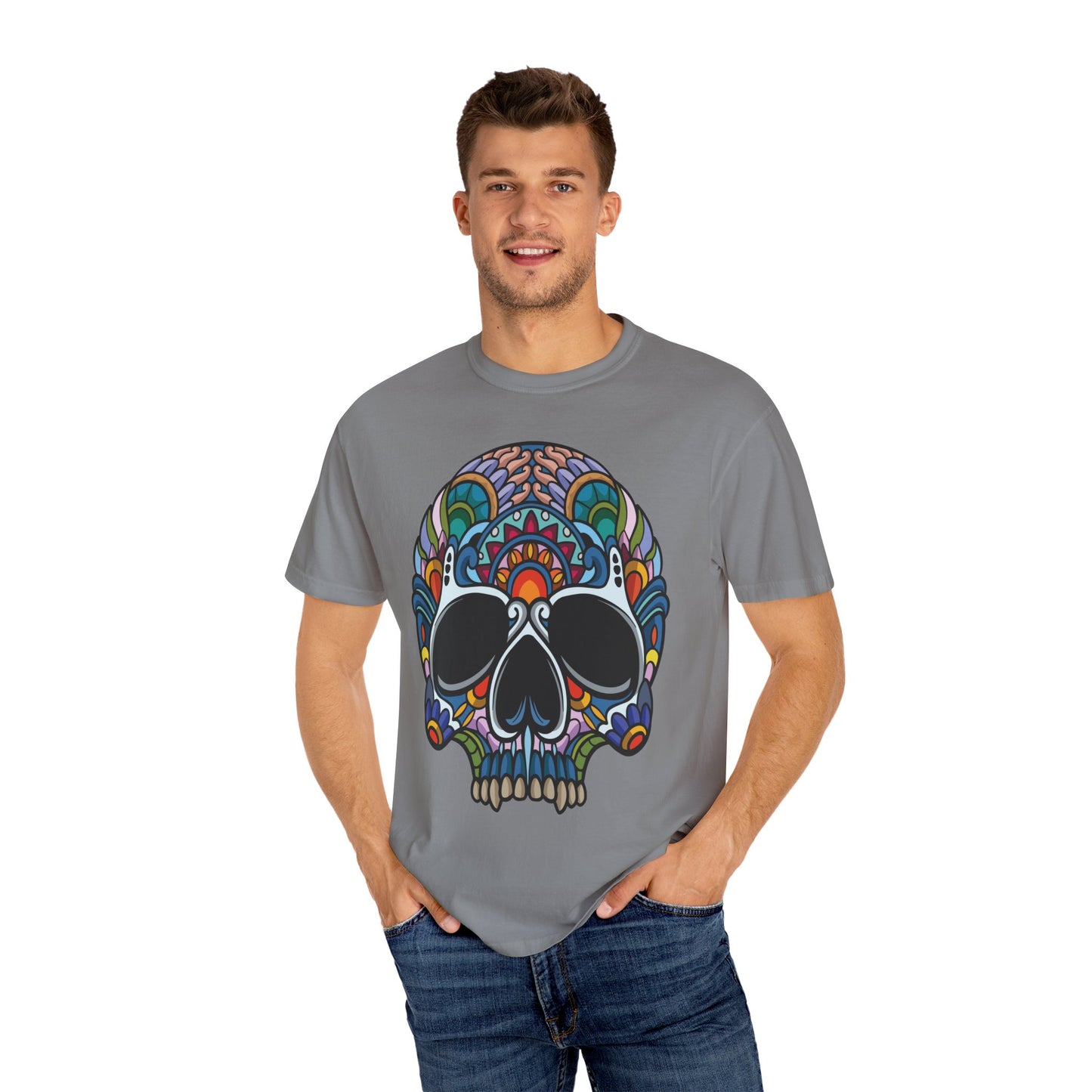 Unisex Cotton Tee Shirt with Skull