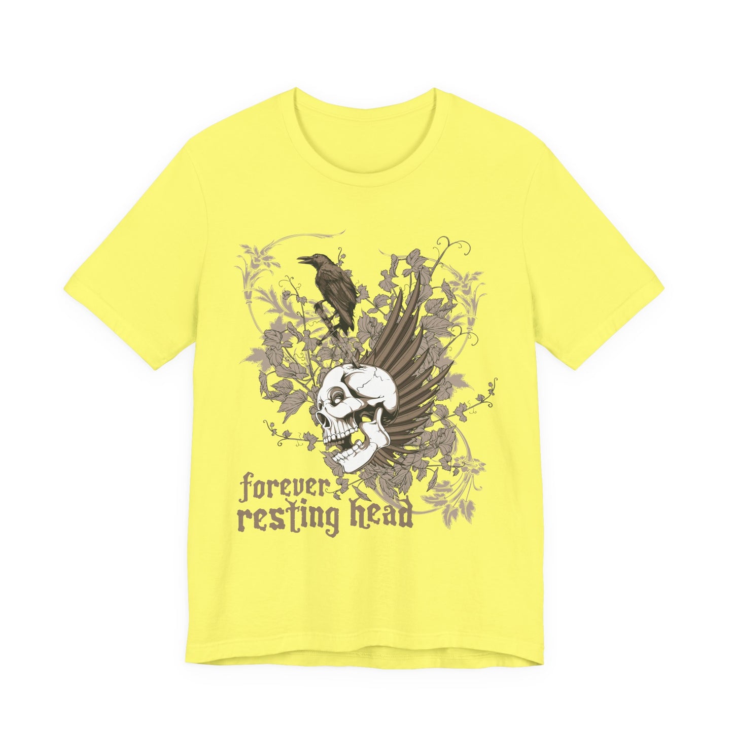 Forever Resting Head Tee, Edgy Graphic Shirt, Music T-Shirt, Gothic Tees, Skull Shirt, Art Design Tee, Skull Graphic Top