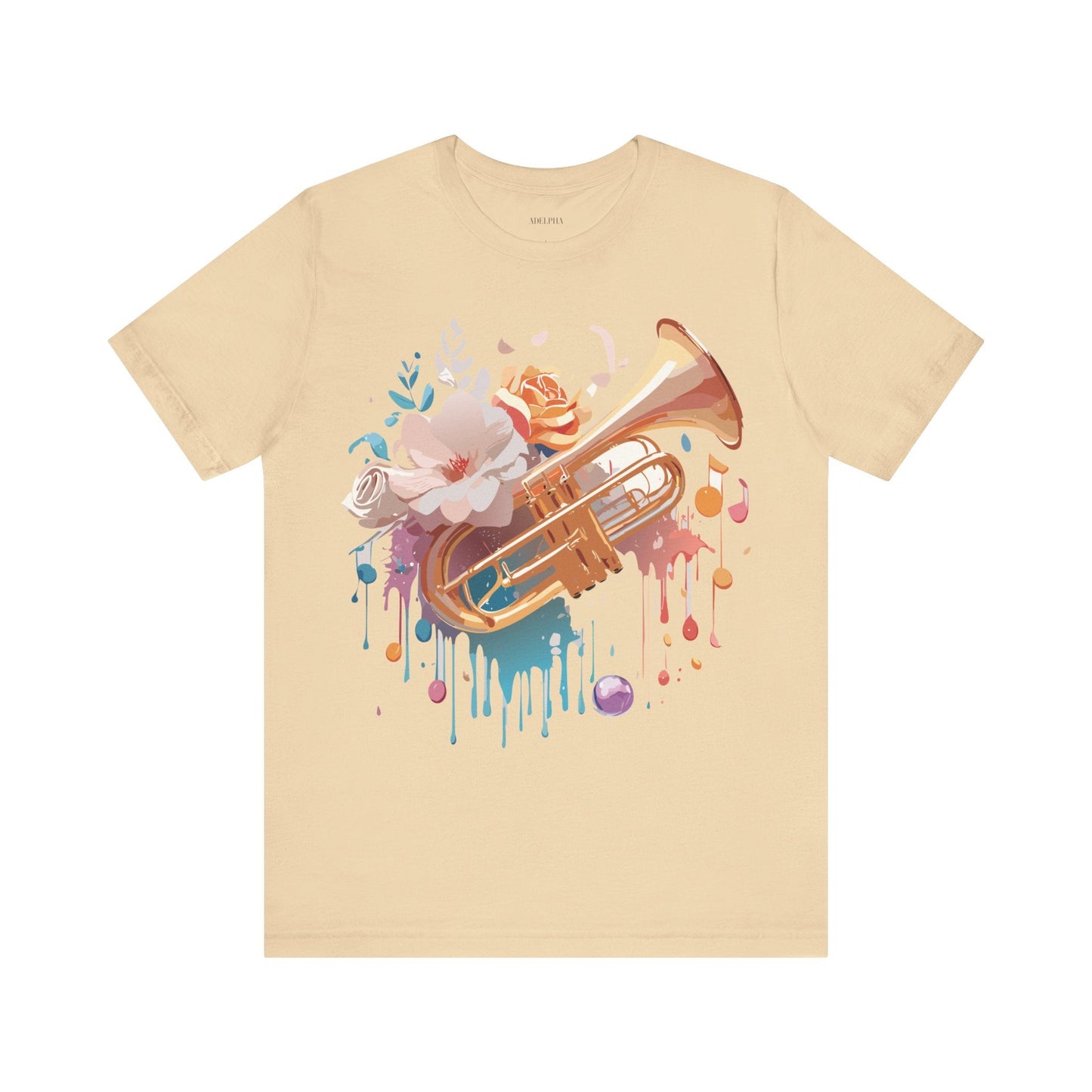 Music Graphic Unisex 100 Cotton Vintage Art with Musical Elements Tee 138