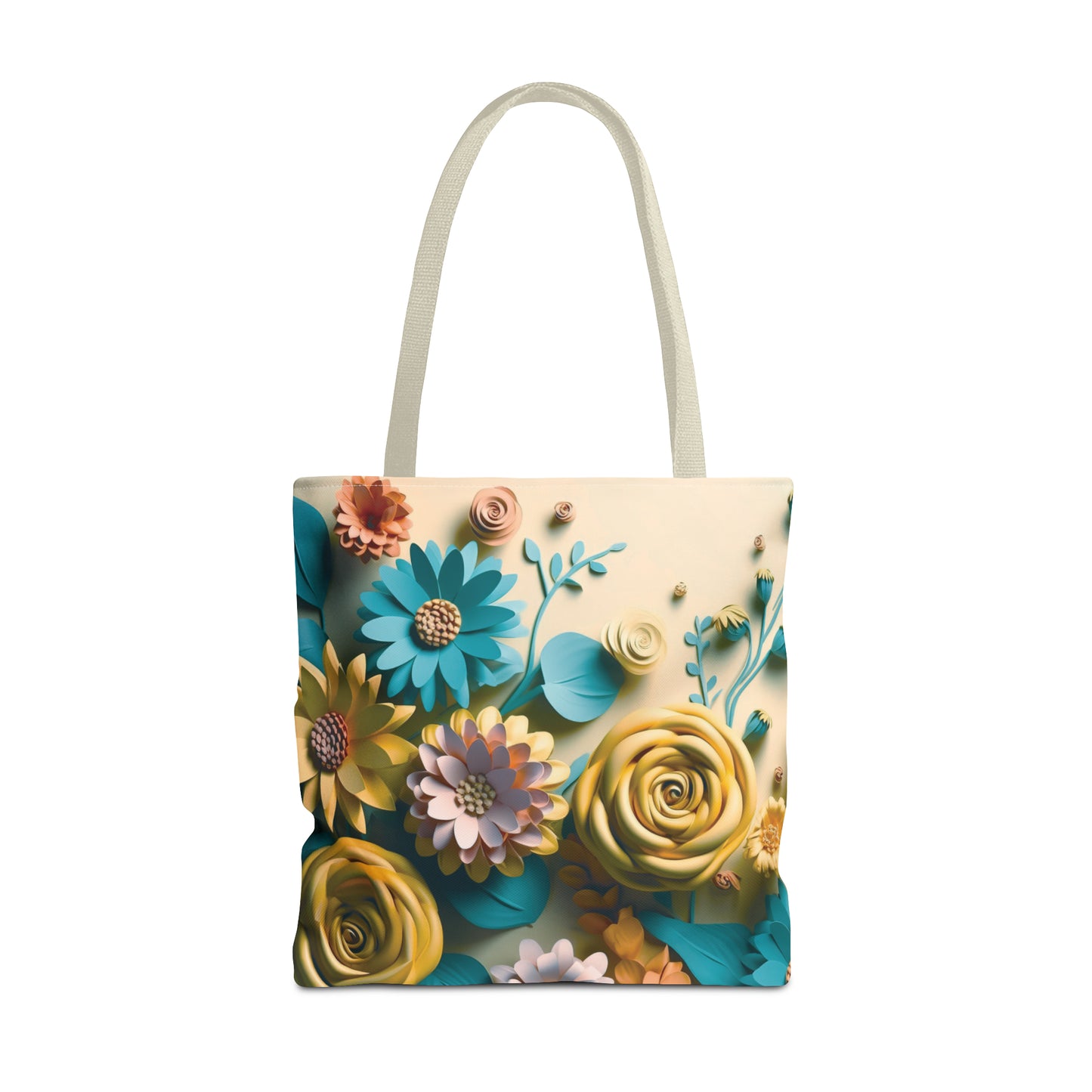 Canvastasche mit floralen Prints 