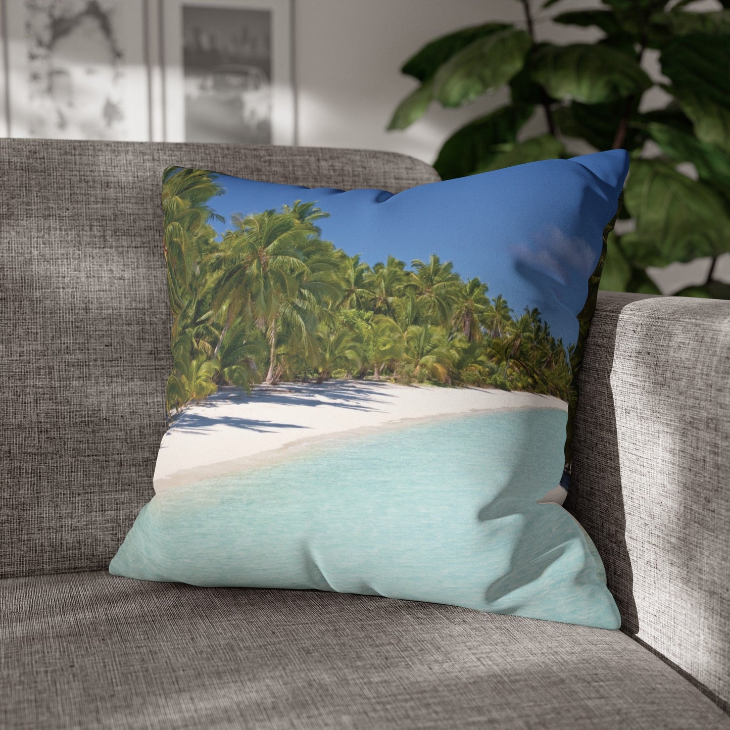 Beach Faux Suede Square Pillowcase