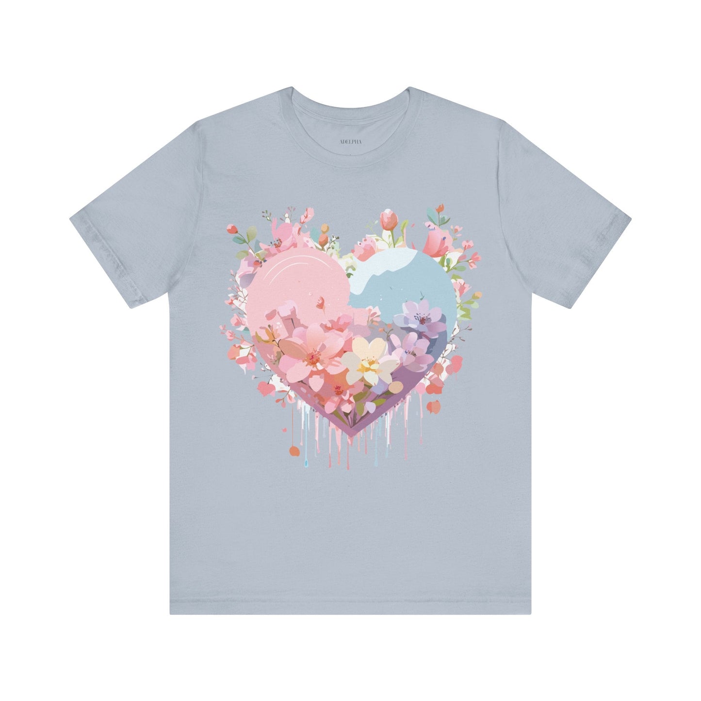 Valentine Day Graphic Unisex 100 Cotton Vintage Artwork with Love and Flower Design Tee 31