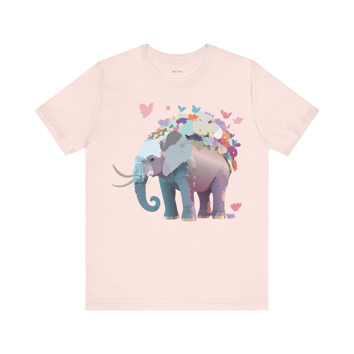 Elephant Graphic Unisex Cotton Bella+Canvas Tee with Art Animal Design d12