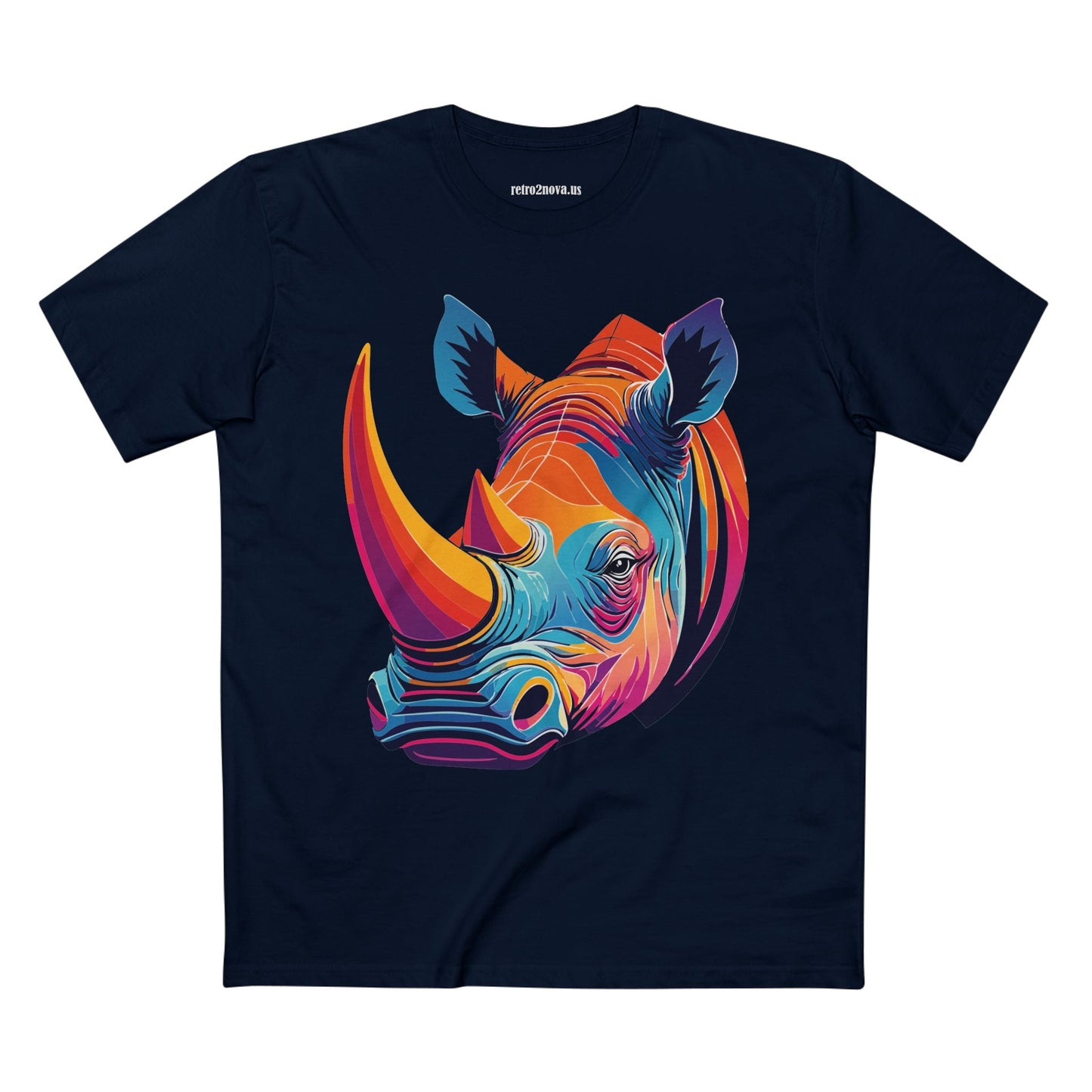 Rhino Shirt Unisex Premium Cotton Tee With Original Art Design From Retro2Nova Art Collection For Everyday Comfort