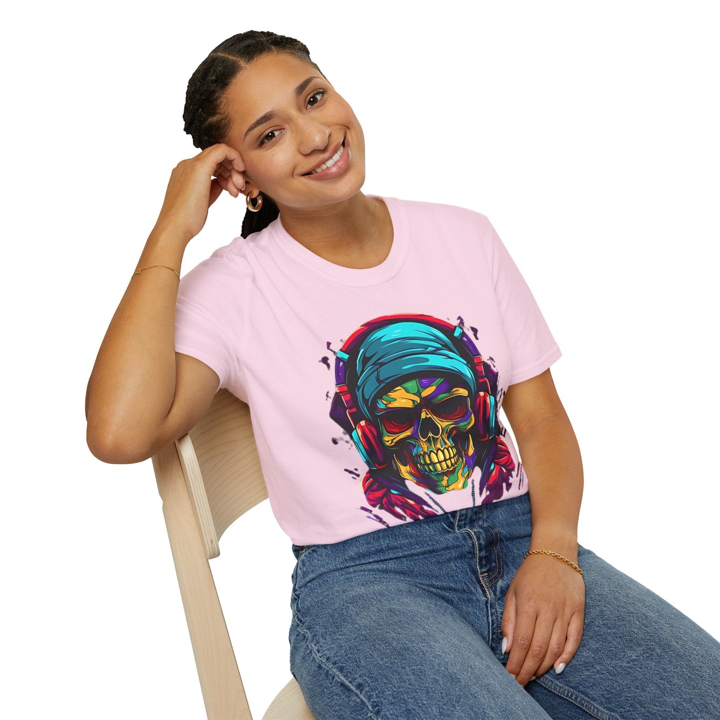 Skull T Shirt Unisex Skeleton Design Gildan Softstyle Cotton Tee for Men Women Durable