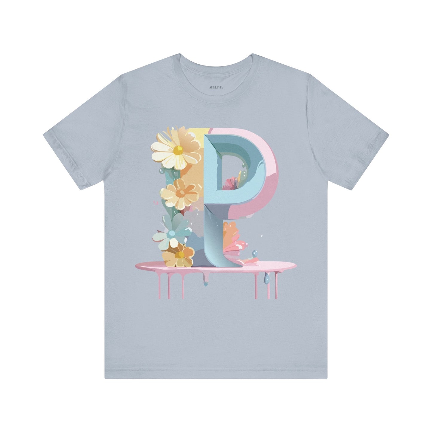 Adelpha Letter P Graphic T Shirt Unisex Vintage Inspired Art Tee for Everyday Style
