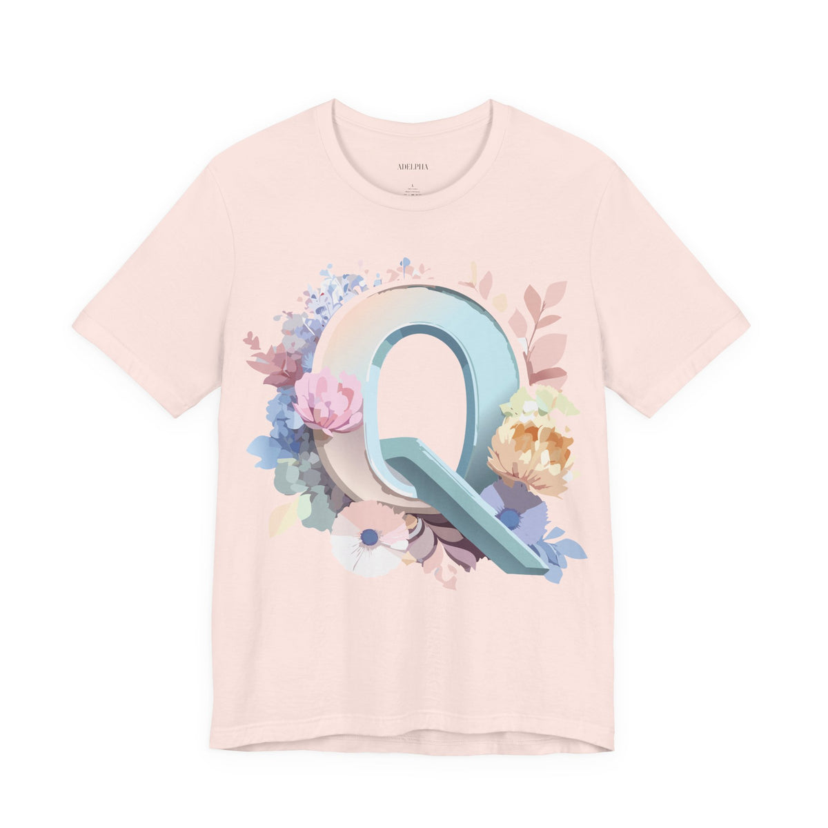 Letter Q Graphic Unisex Cotton Bella+Canvas Tee with Art Letter Design