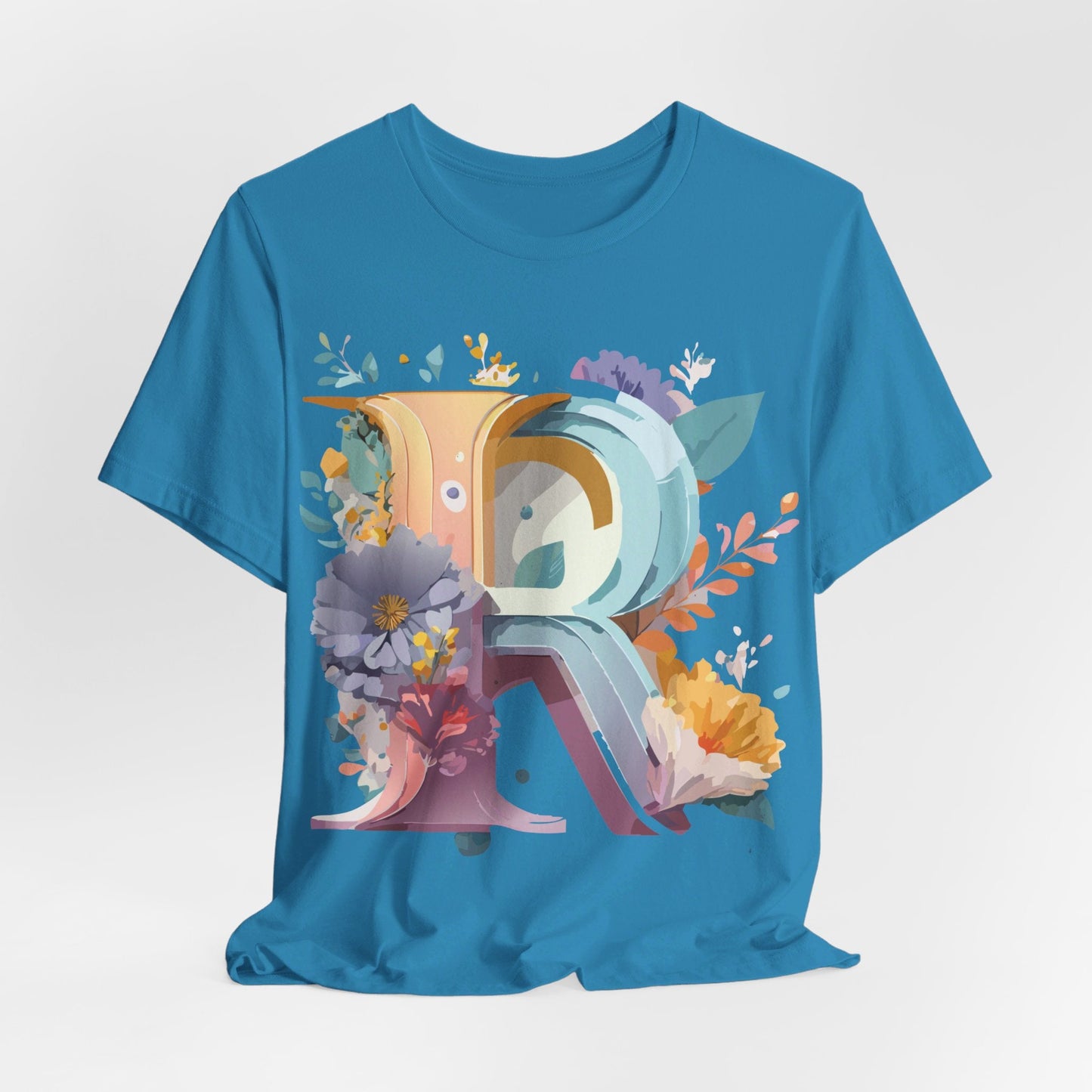 Letter R Graphic Tee Unisex Short Sleeve Vintage Inspired Shirt By Adelpha Art Design Tee