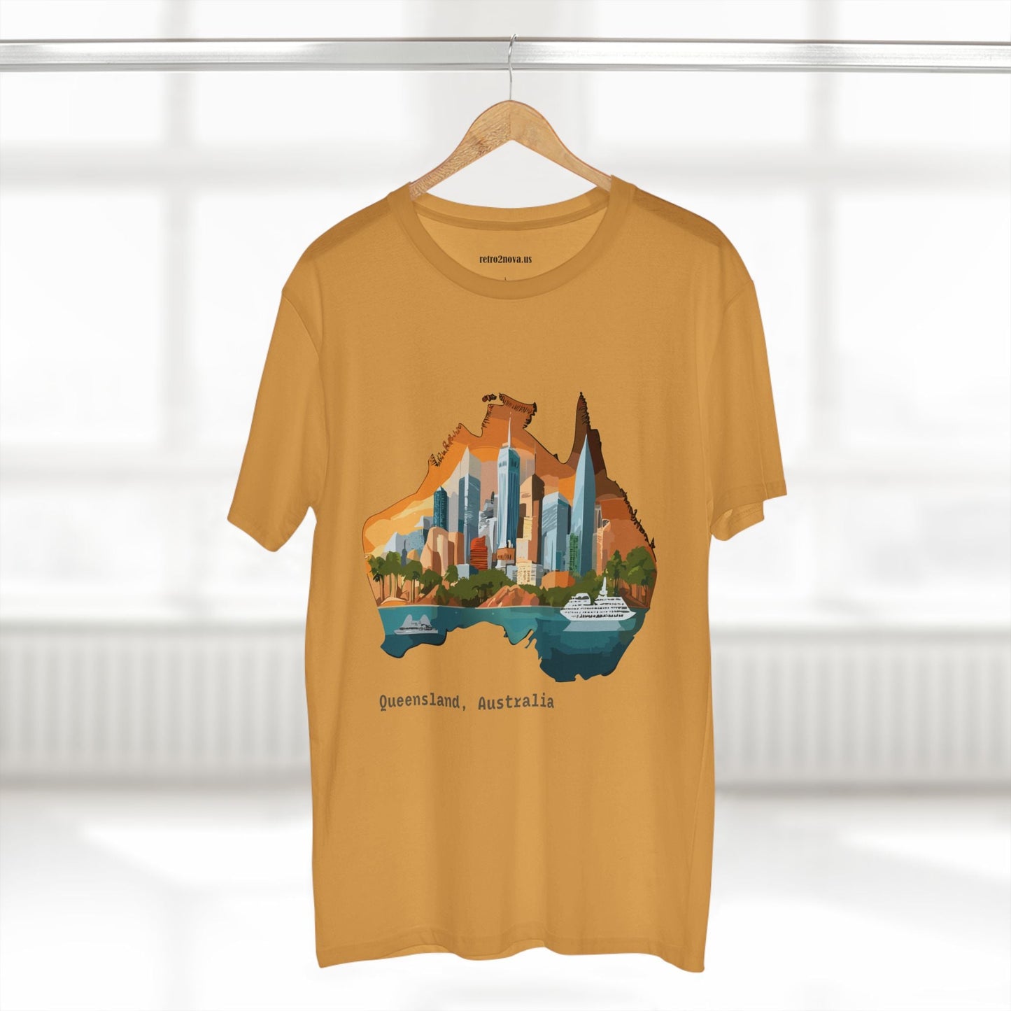 Retro2Nova Australia Travel Shirt Unisex Premium Cotton Tee With Original Art Design