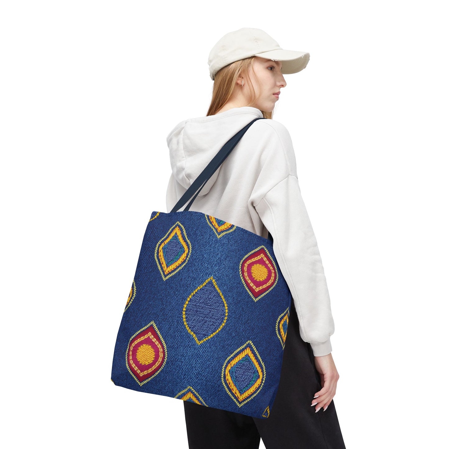 Diwali Graphic Denim Fabric Imitation Print Unisex Canvas Bag Poly Spun 3 Sizes Tote Bag 205-19