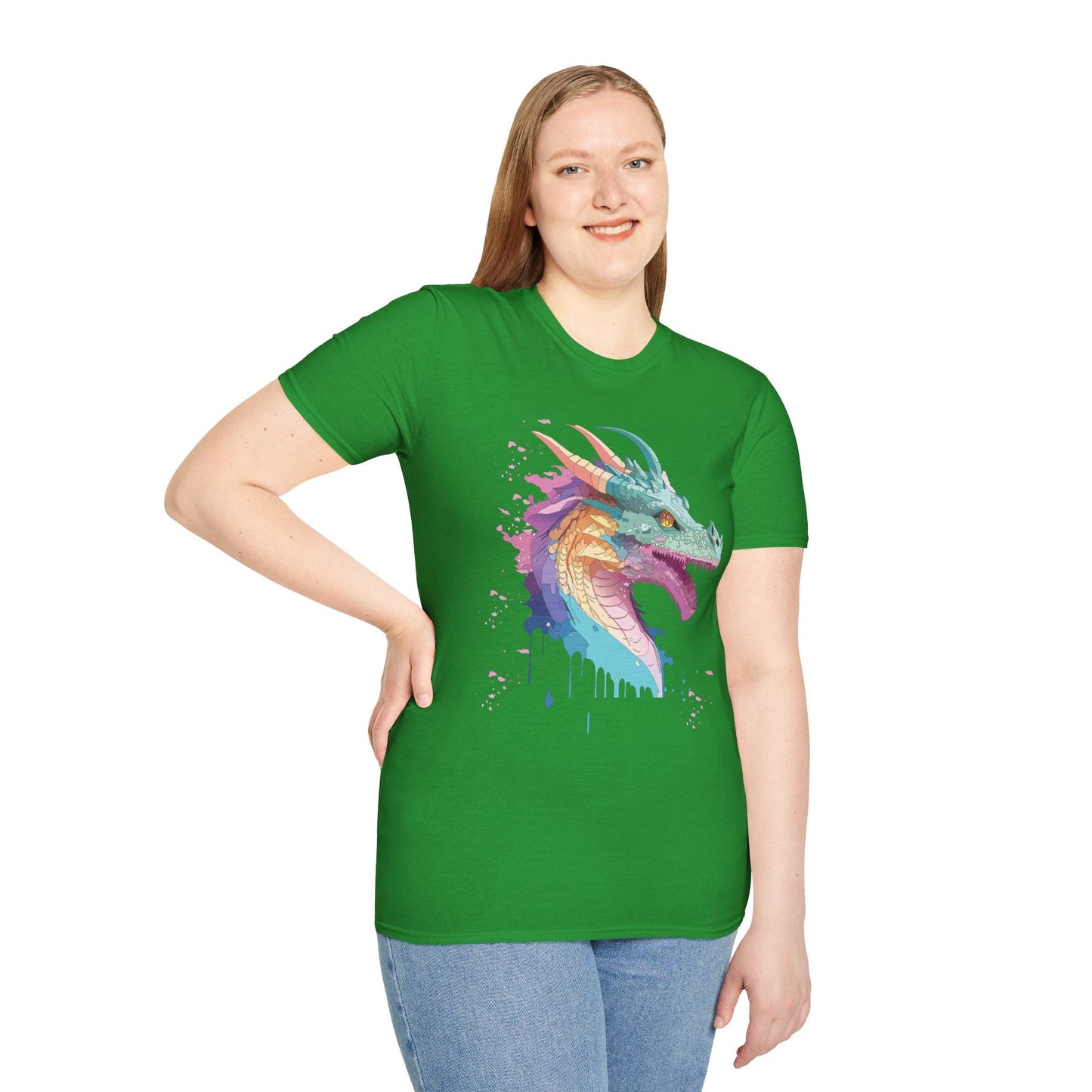 Dragon Graphic T Shirt Unisex Animal Shirt Cotton Softstyle Tee For Everyday Comfort