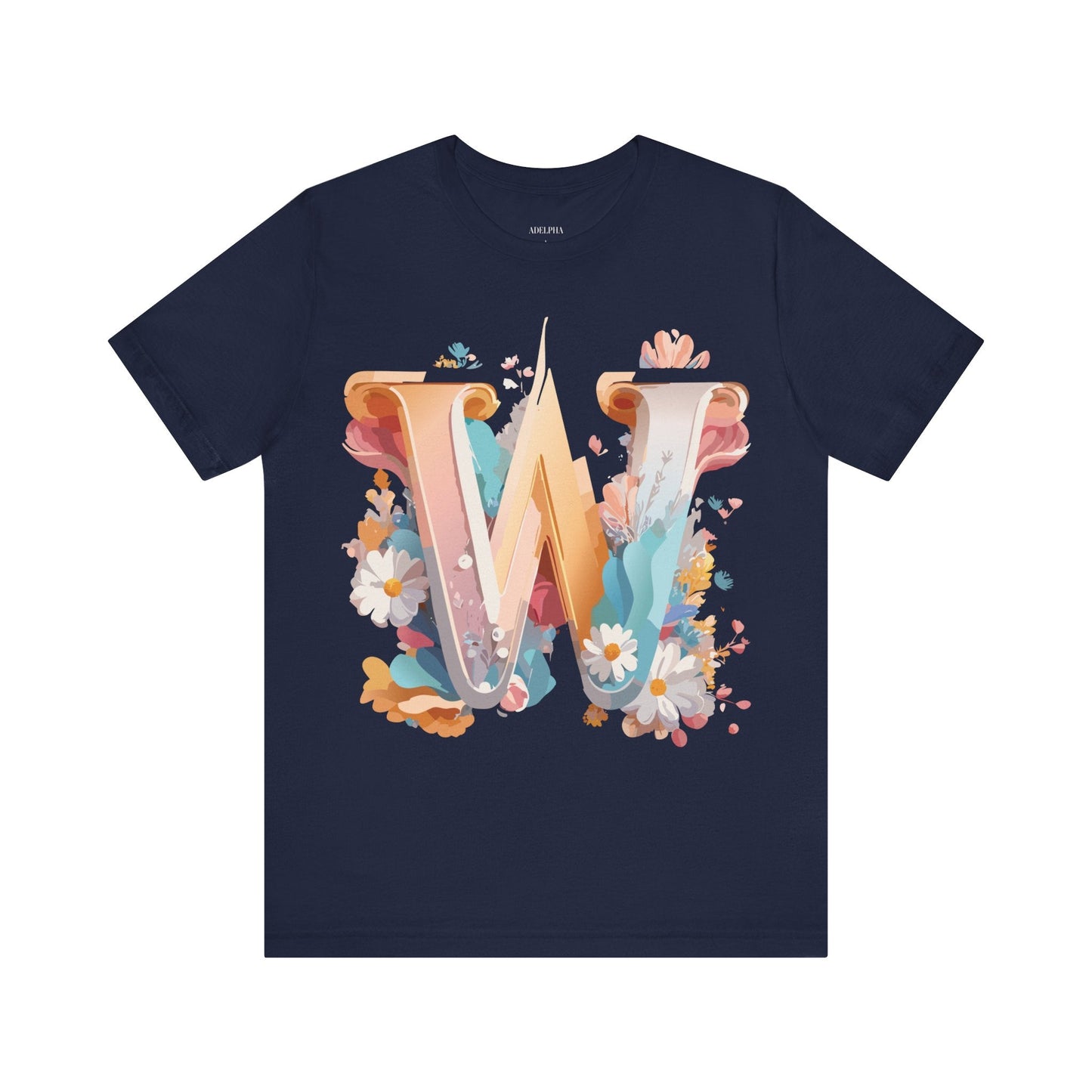 Letter W Shirt Unisex Graphic Tee By Adelpha Vintage Inspired Art Short Sleeve Collection