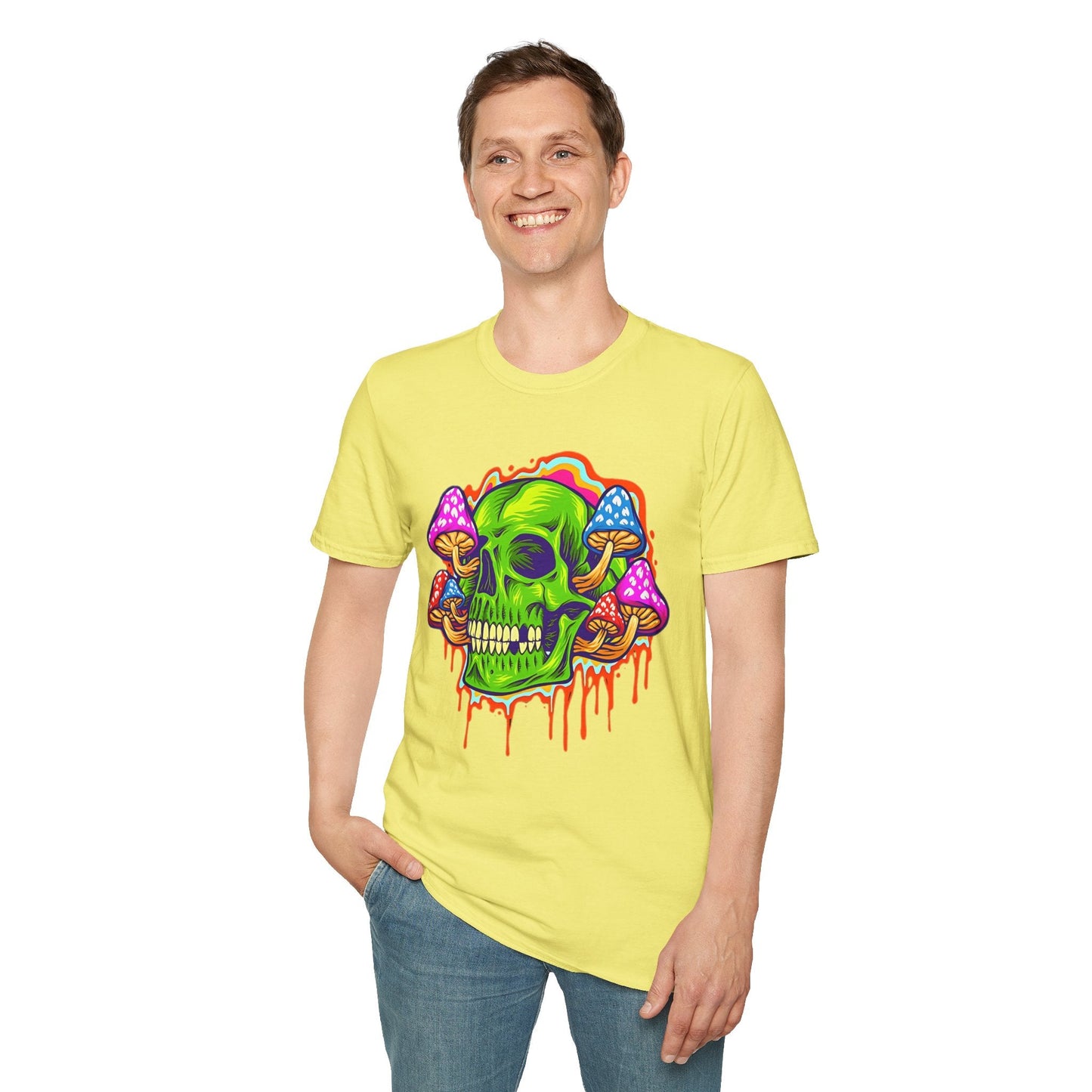 Skull Tee Shirt Unisex Skeleton Shirt With Skull Design Gildan Softstyle 64000 Cotton Tee