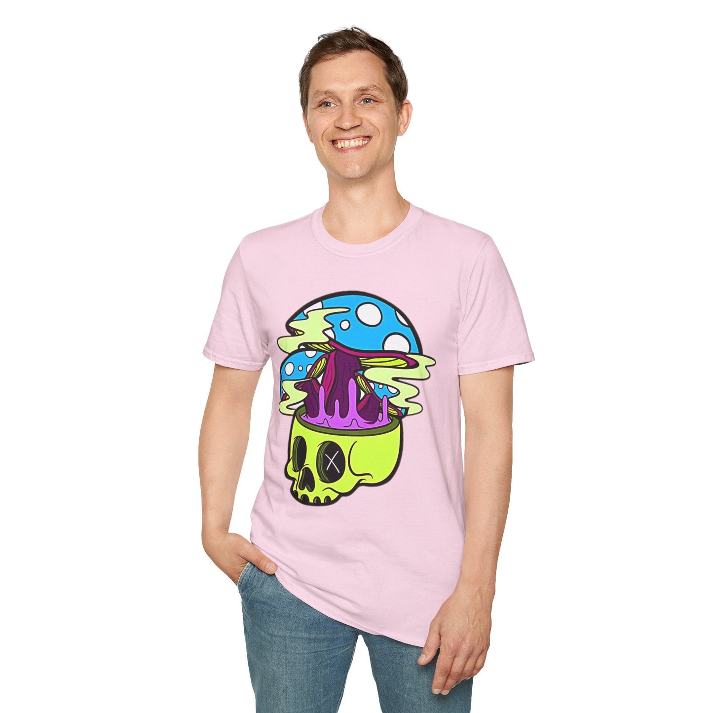 Skull Tee Shirt Unisex Skeleton Shirt With Art Design Gildan Softstyle Cotton Tee