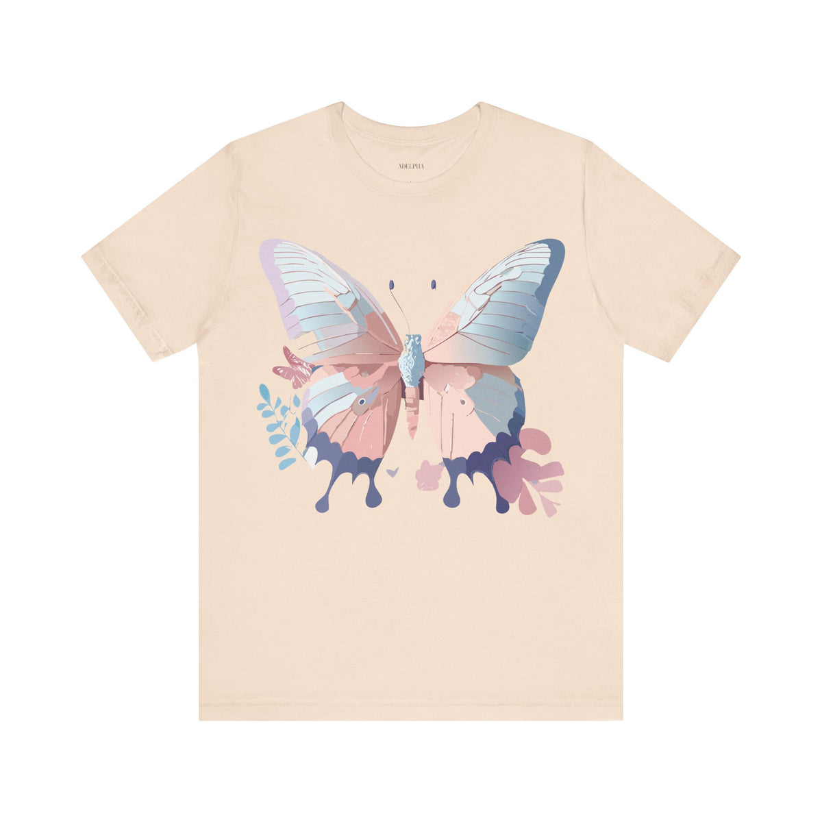 Butterfly Graphic Unisex Cotton Bella+Canvas Tee with Art Design n107