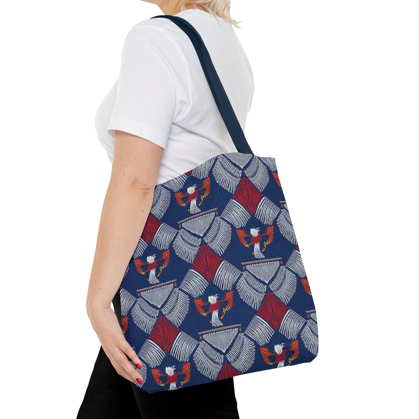 4th of July Graphic Denim Fabric Imitation Print Unisex Canvas Bag Poly Spun 3 Sizes Tote Bag 200-3