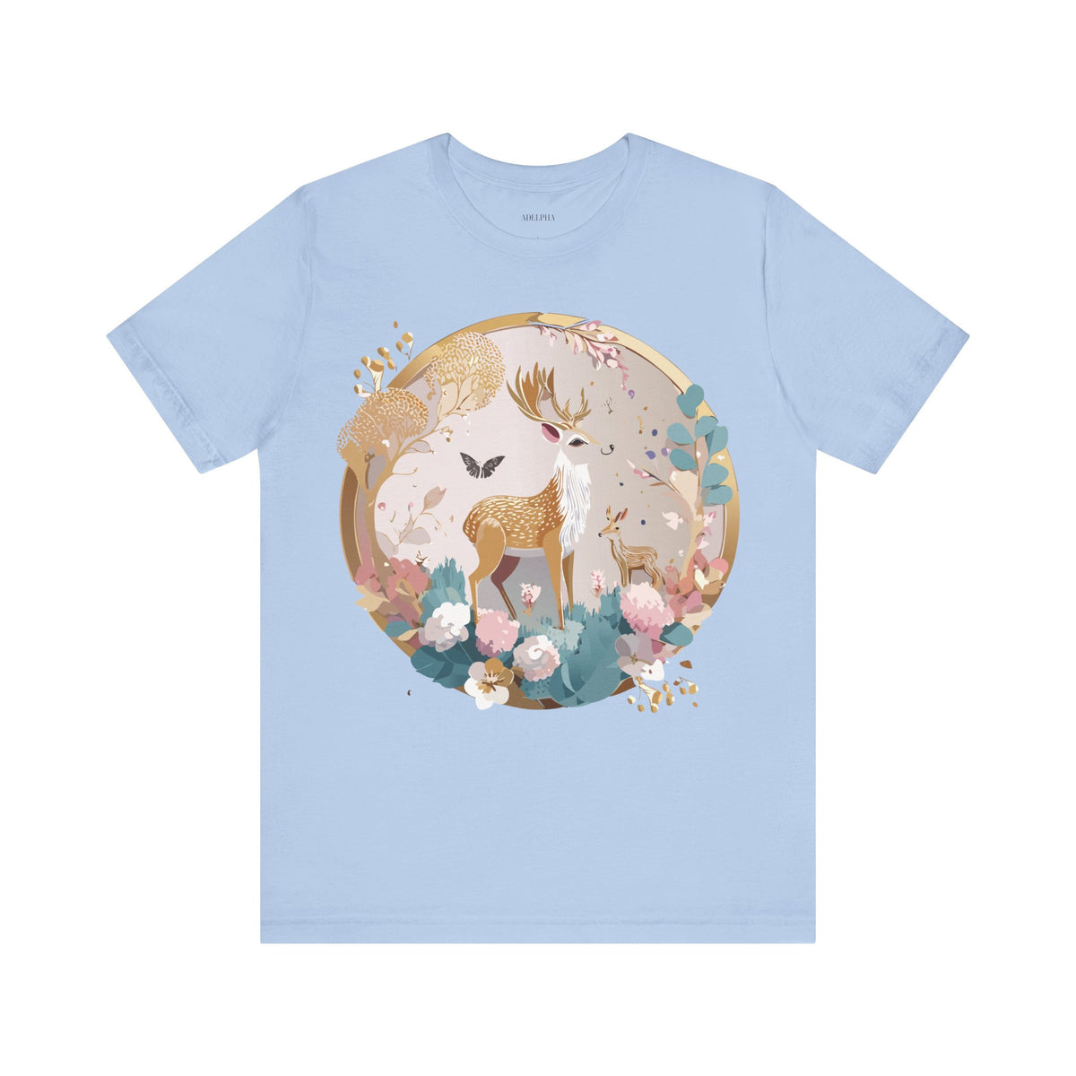 Medallion Graphic Unisex Cotton Bella+Canvas Tee with Floral Art Design n147