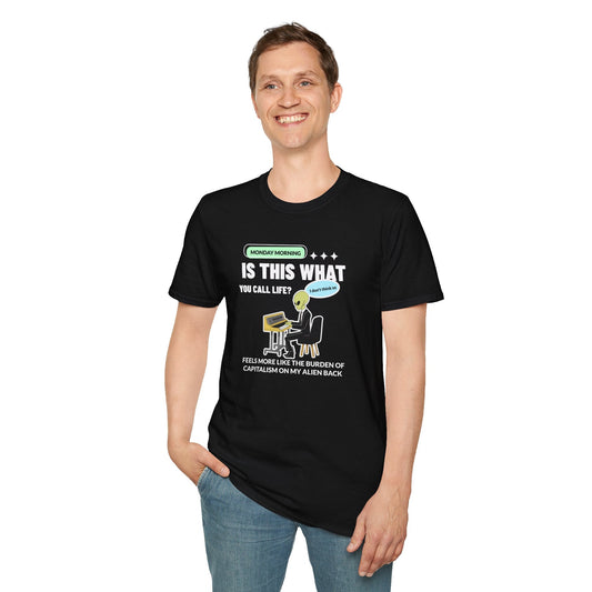 Alien Office Worker T-Shirt Unisex Cotton