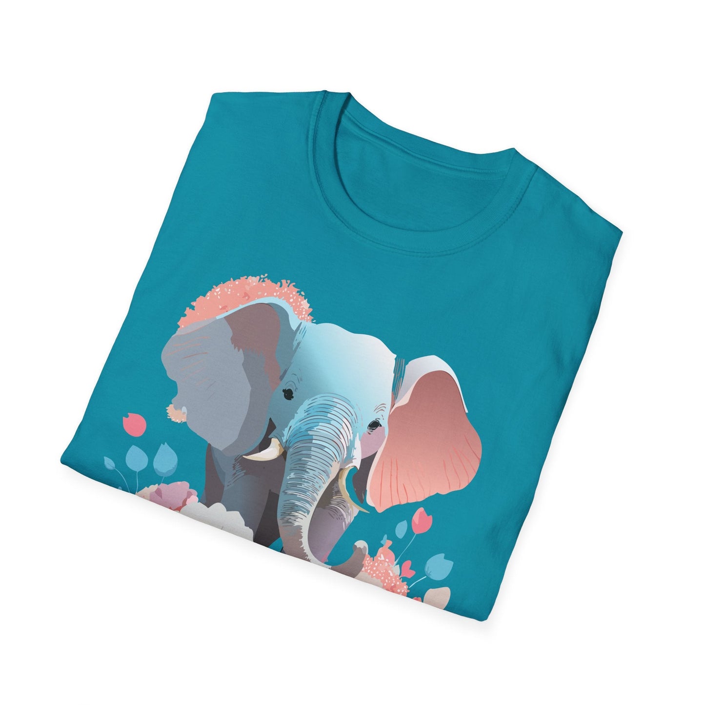 Elephant T Shirt Unisex Softstyle Graphic Tee With Elephant Animation Animal Print
