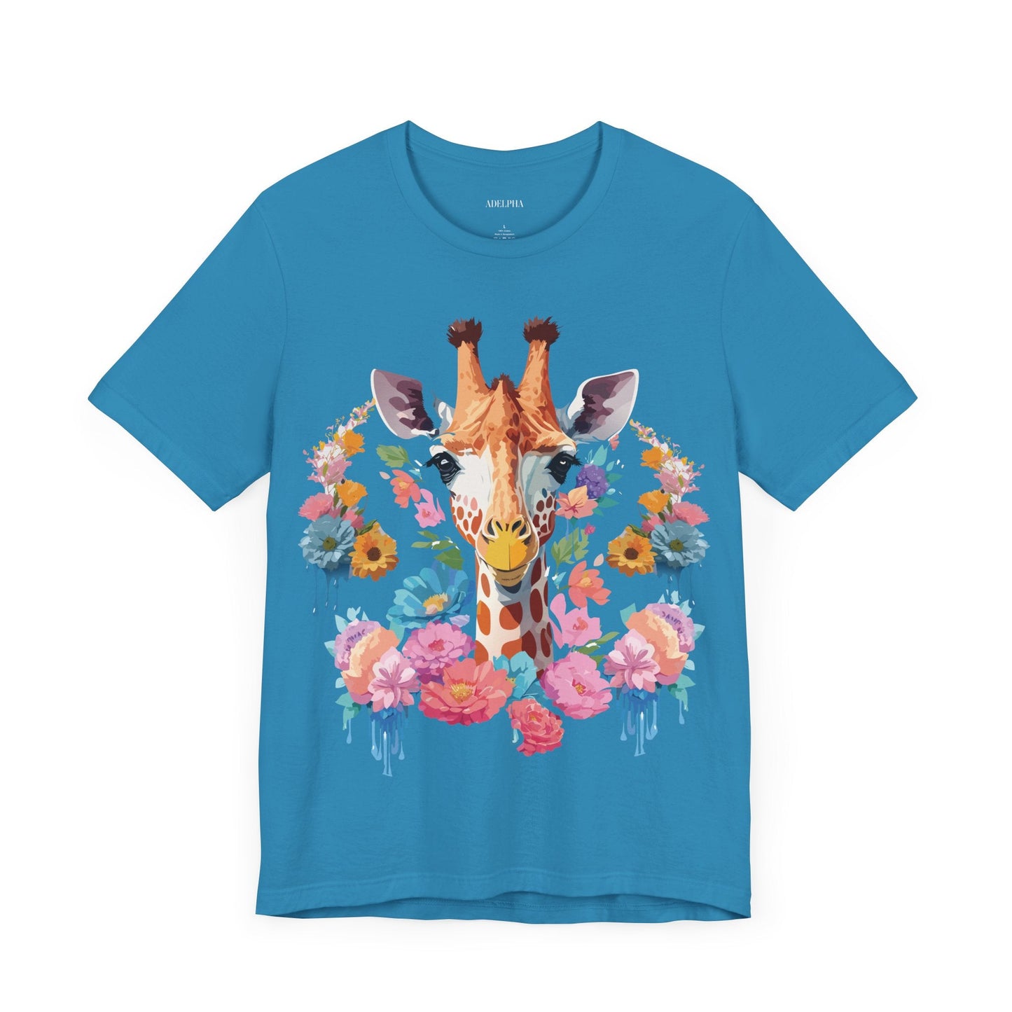 Giraffe Graphic Tee By Adelpha Unisex Short Sleeve Vintage Inspired Art Shirt Premium Quality