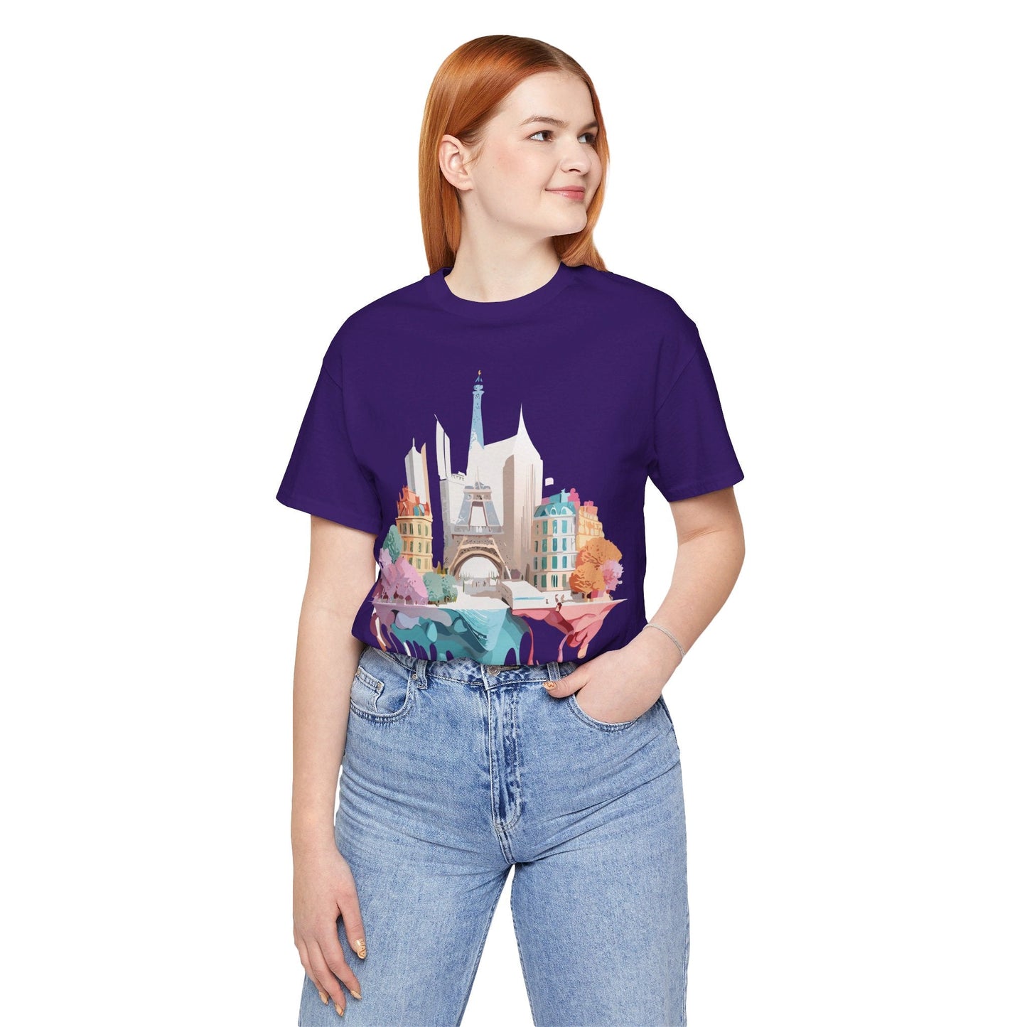 Paris Tourist Graphic Tee Unisex Jersey Short Sleeve Shirt by Adelpha Art Design Vintage Inspired