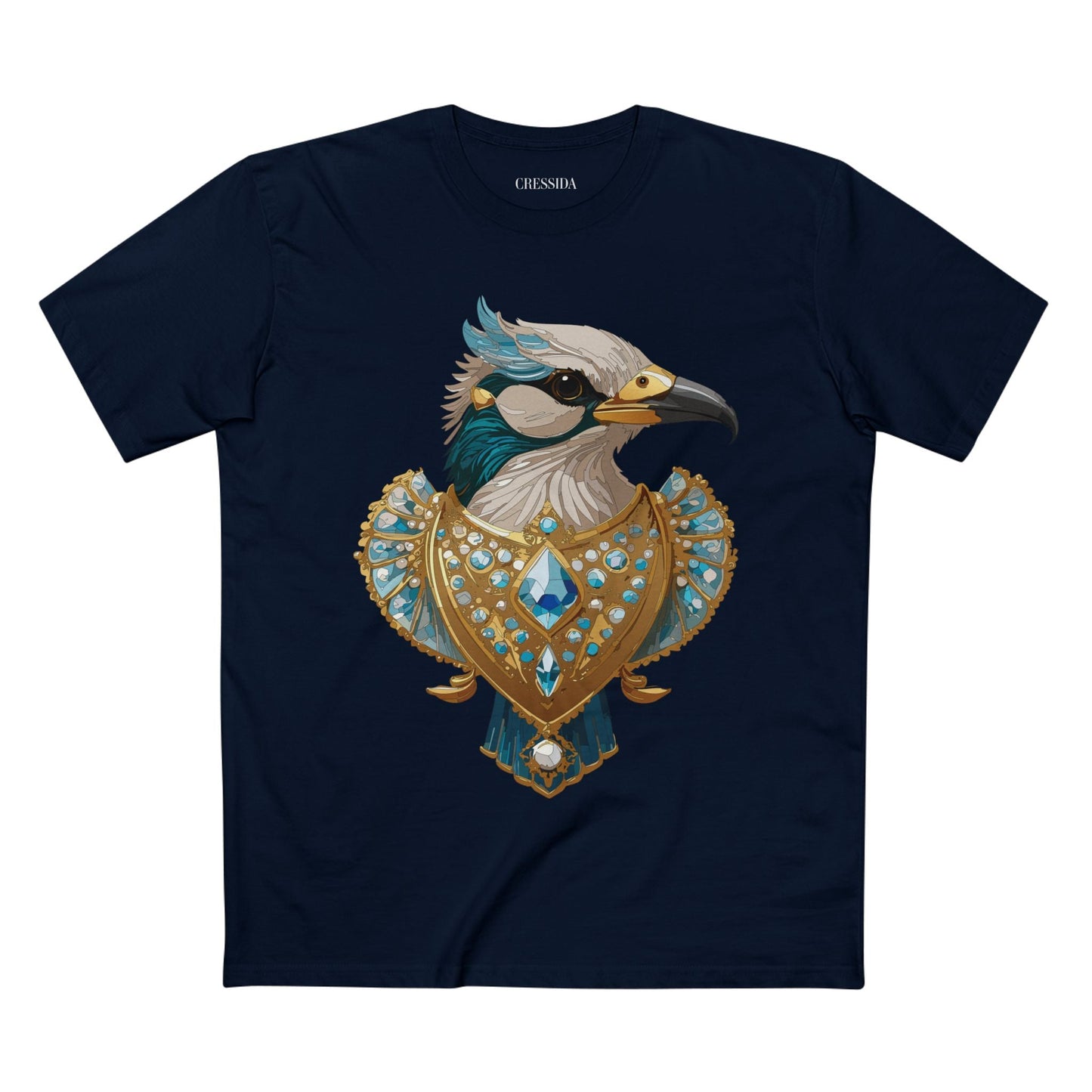 Bird Graphic Unisex 100 Cotton Tee With Unique Animal Golden Medallion Art Design 17