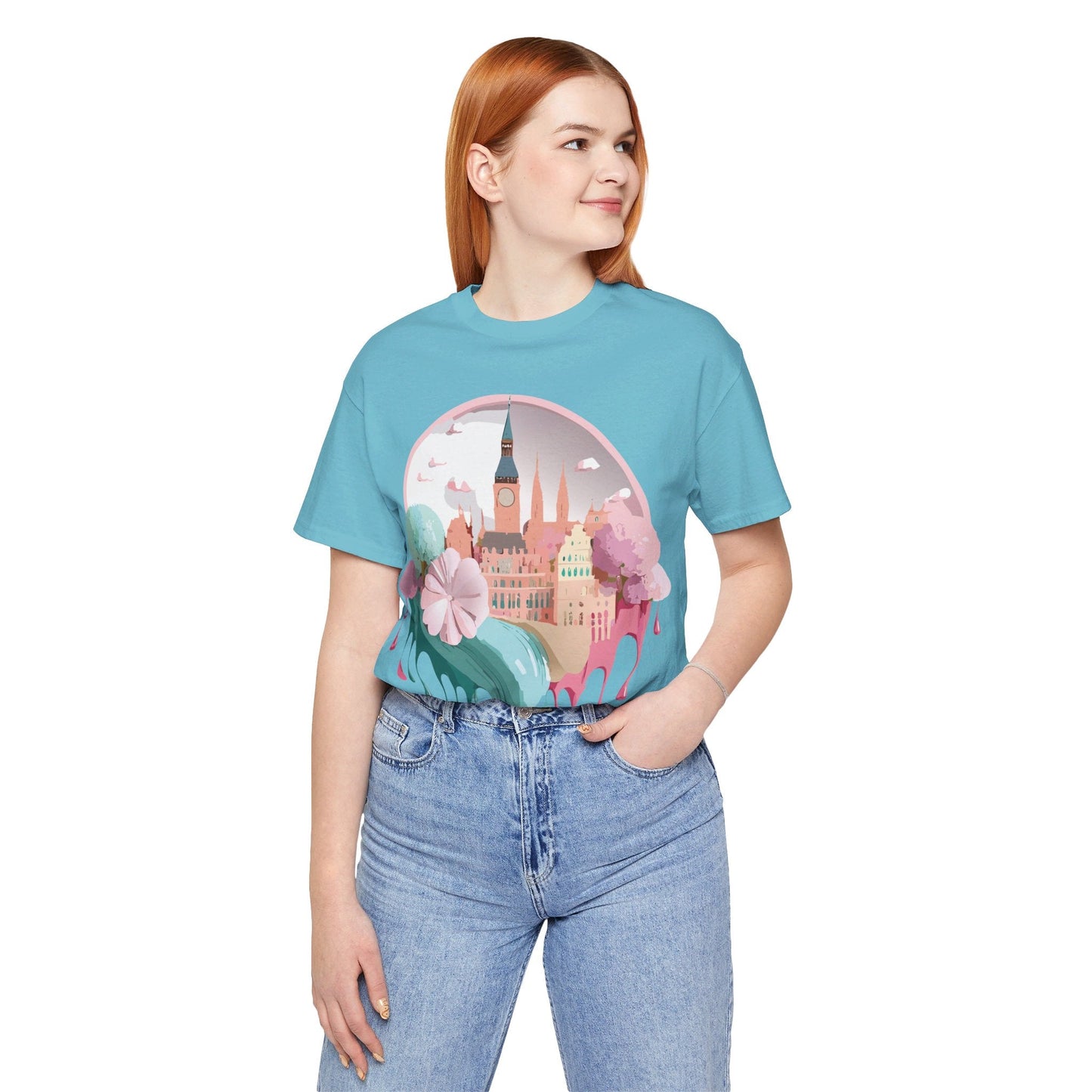 Prague Tourist Shirt Unisex Graphic Tee Featuring Vintage Inspired Art By Adelpha