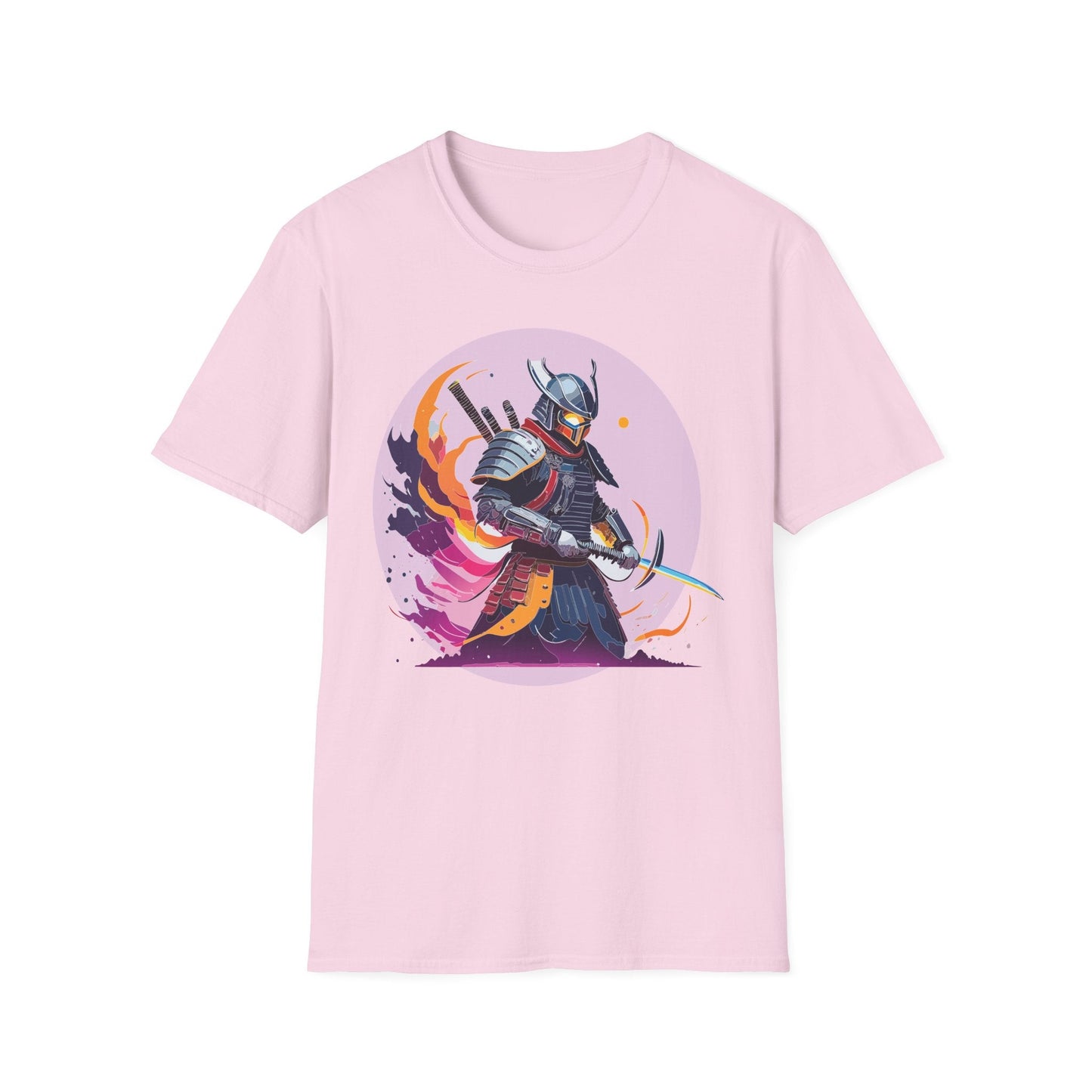 Samurai Shirt Unisex Short Sleeve Tee With Samurai Print Softstyle Gildan 64000 Ring Spun Cotton