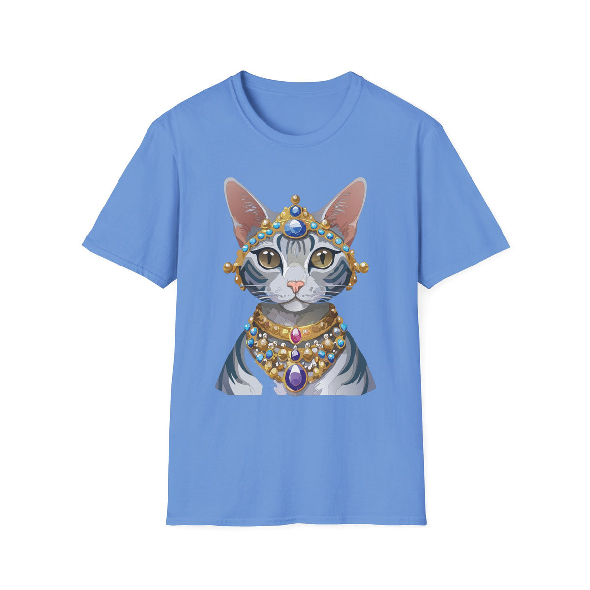 Regal Jewel-Studded Cat Tee | Cat T-Shirt
