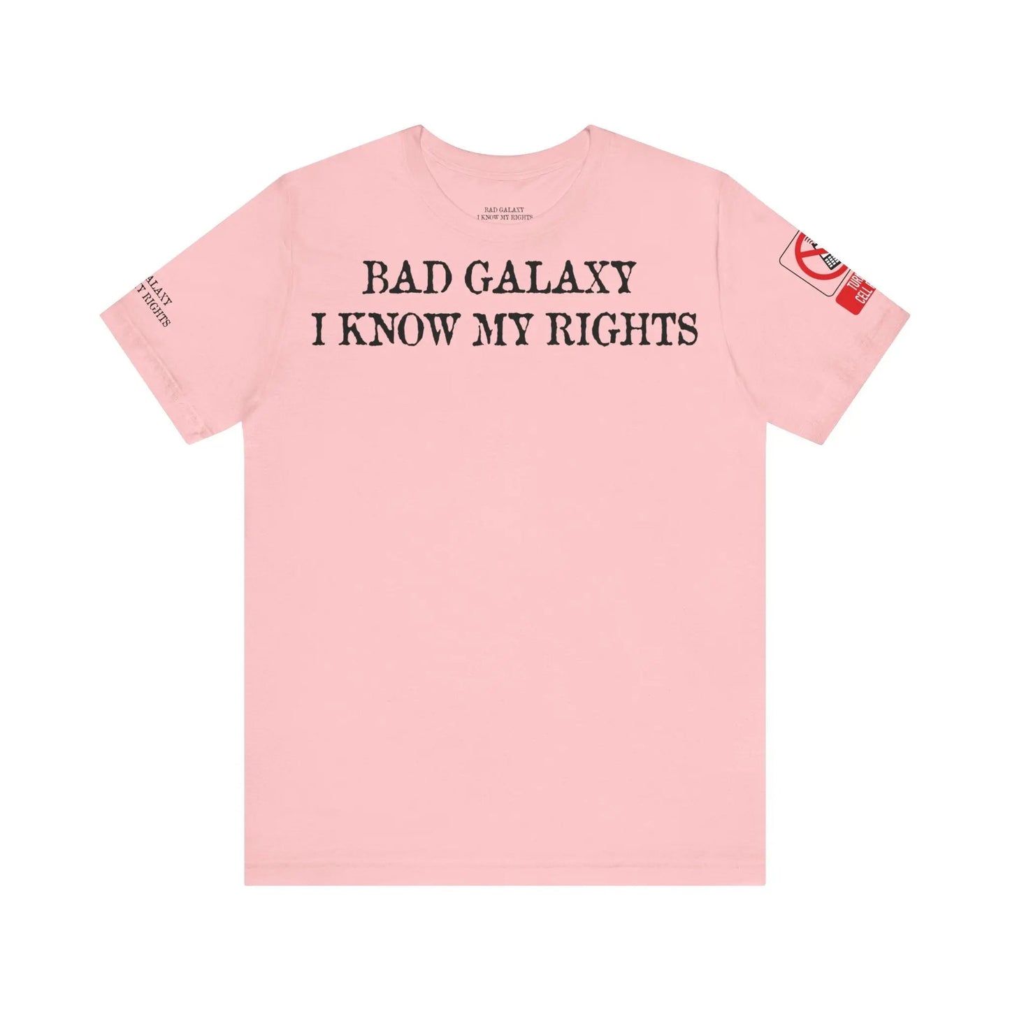 Red Stamp Tee Shirt Made In USA With 100 Percent Cotton Eco Inks From Bad Galaxy Official