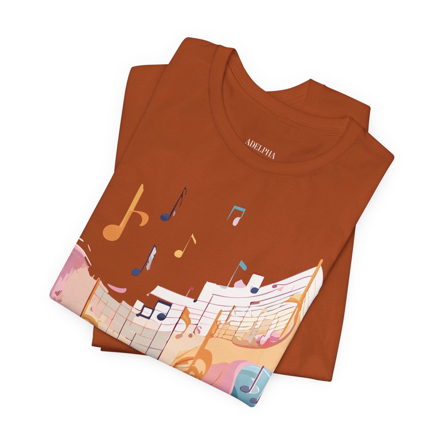 Music Graphic Unisex 100 Cotton Vintage Art with Musical Elements Tee 27